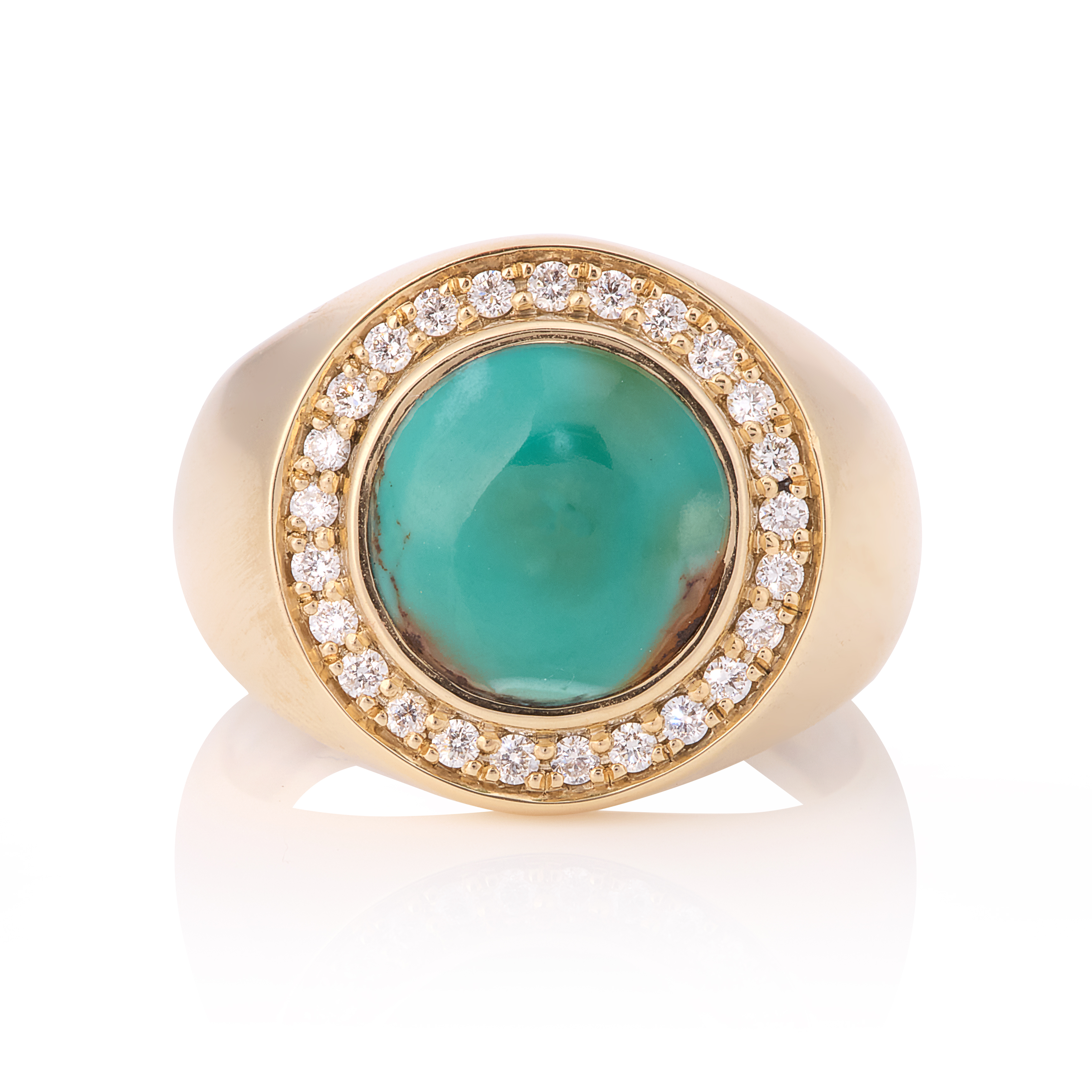 Turquoise Halo Signet Ring