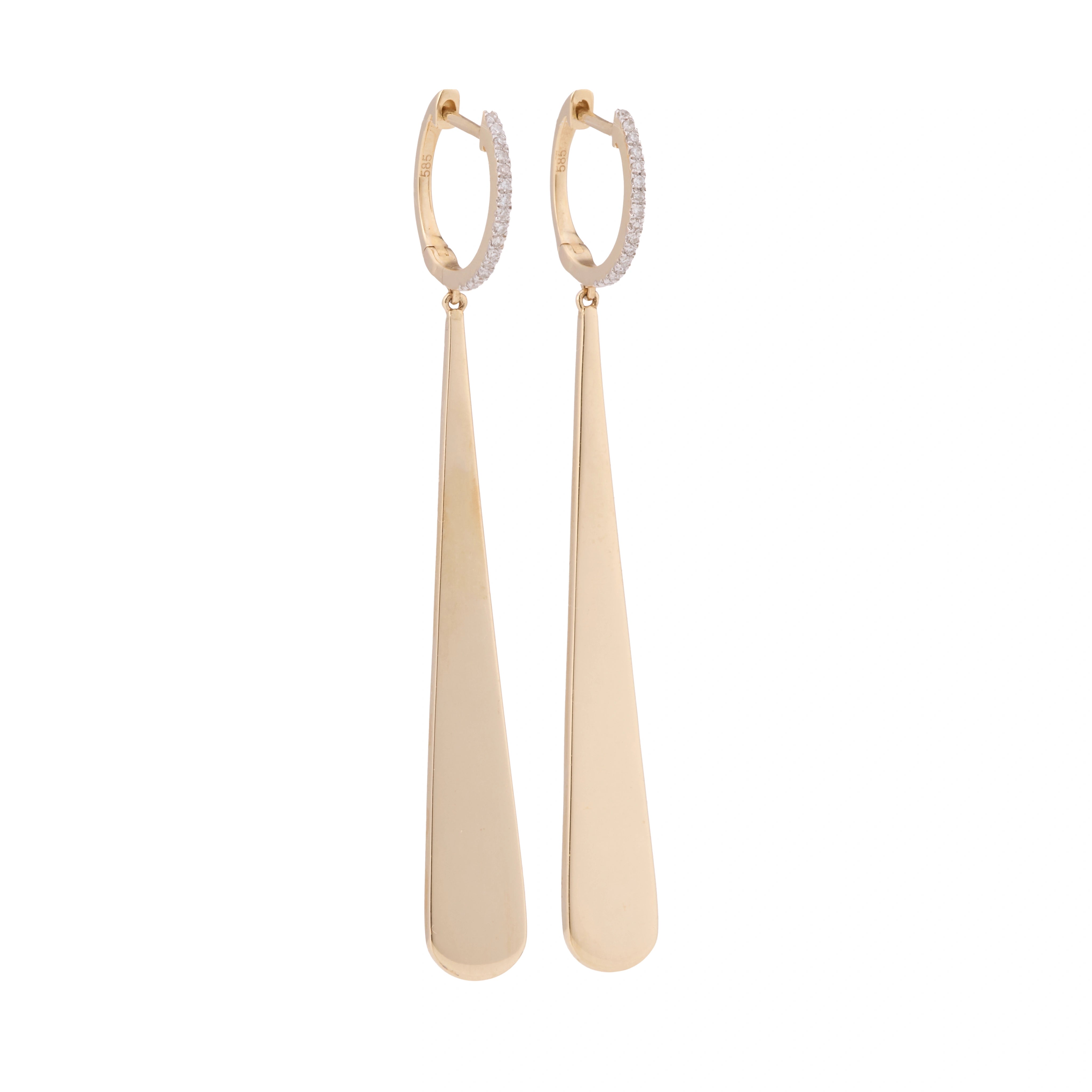 Hailey Elongated Solid Gold Teardrop Dangles