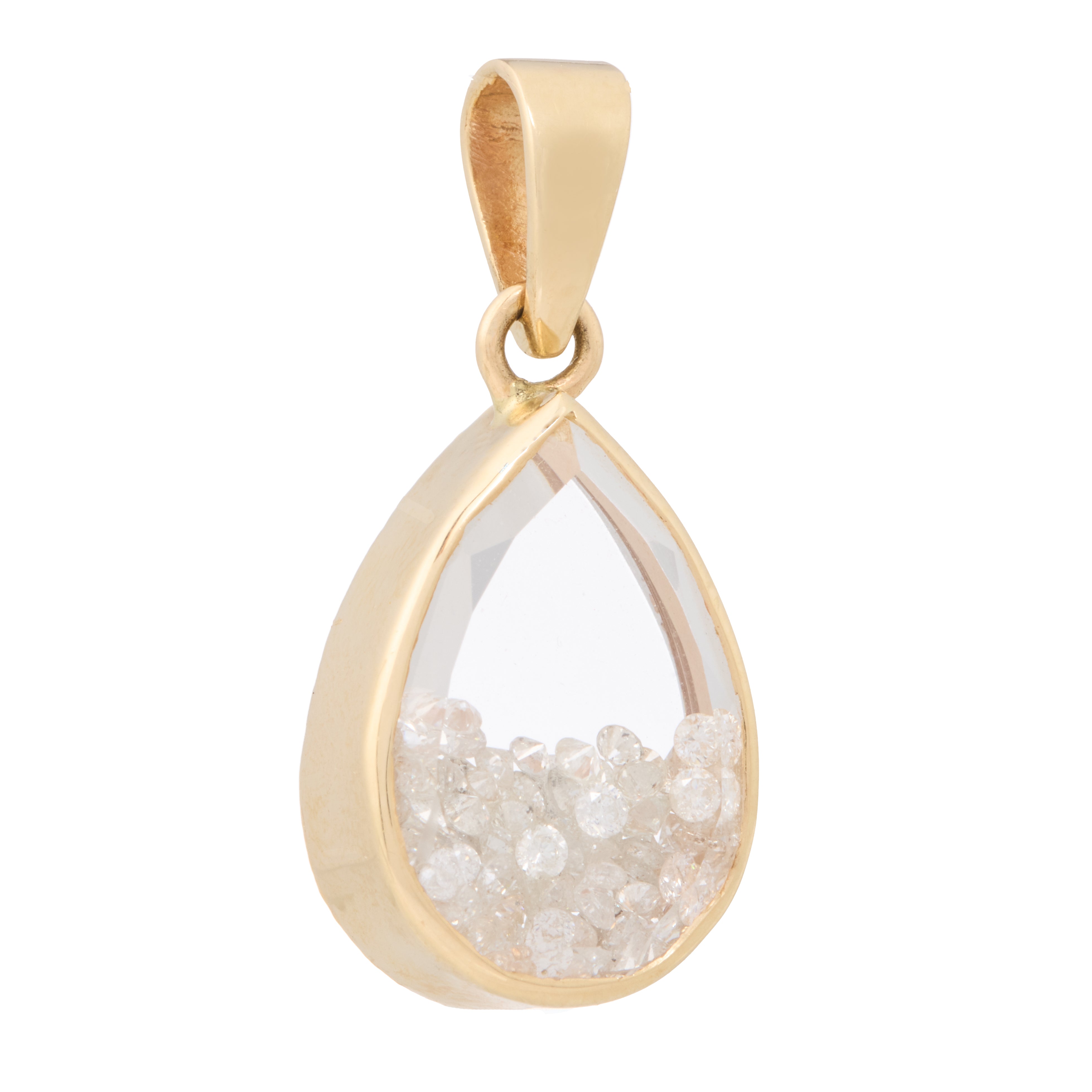 Teardrop Diamond Shaker Charm