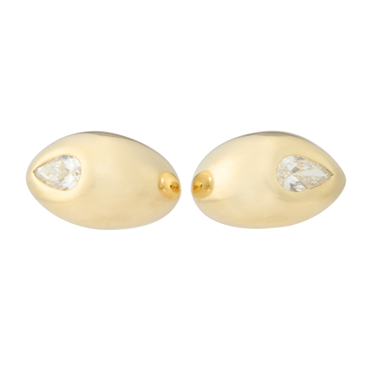 Bubble Dome Studs with Pear Diamond