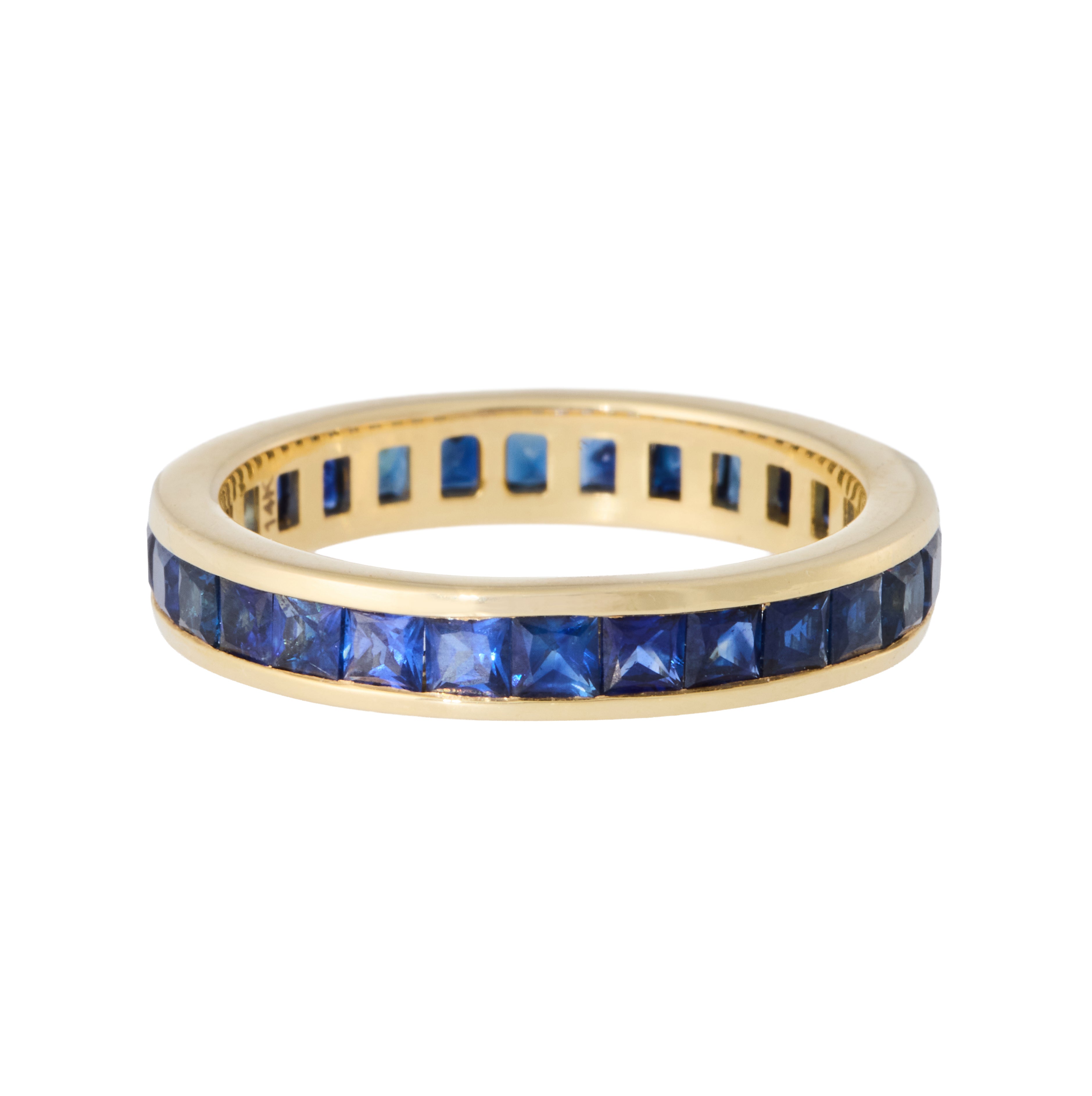 Channel Set Princess Cut Sapphire Eternity Band