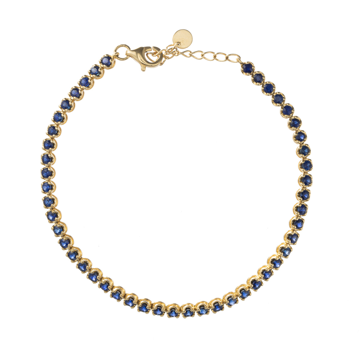 Crown Prong Blue Sapphire Tennis Bracelet