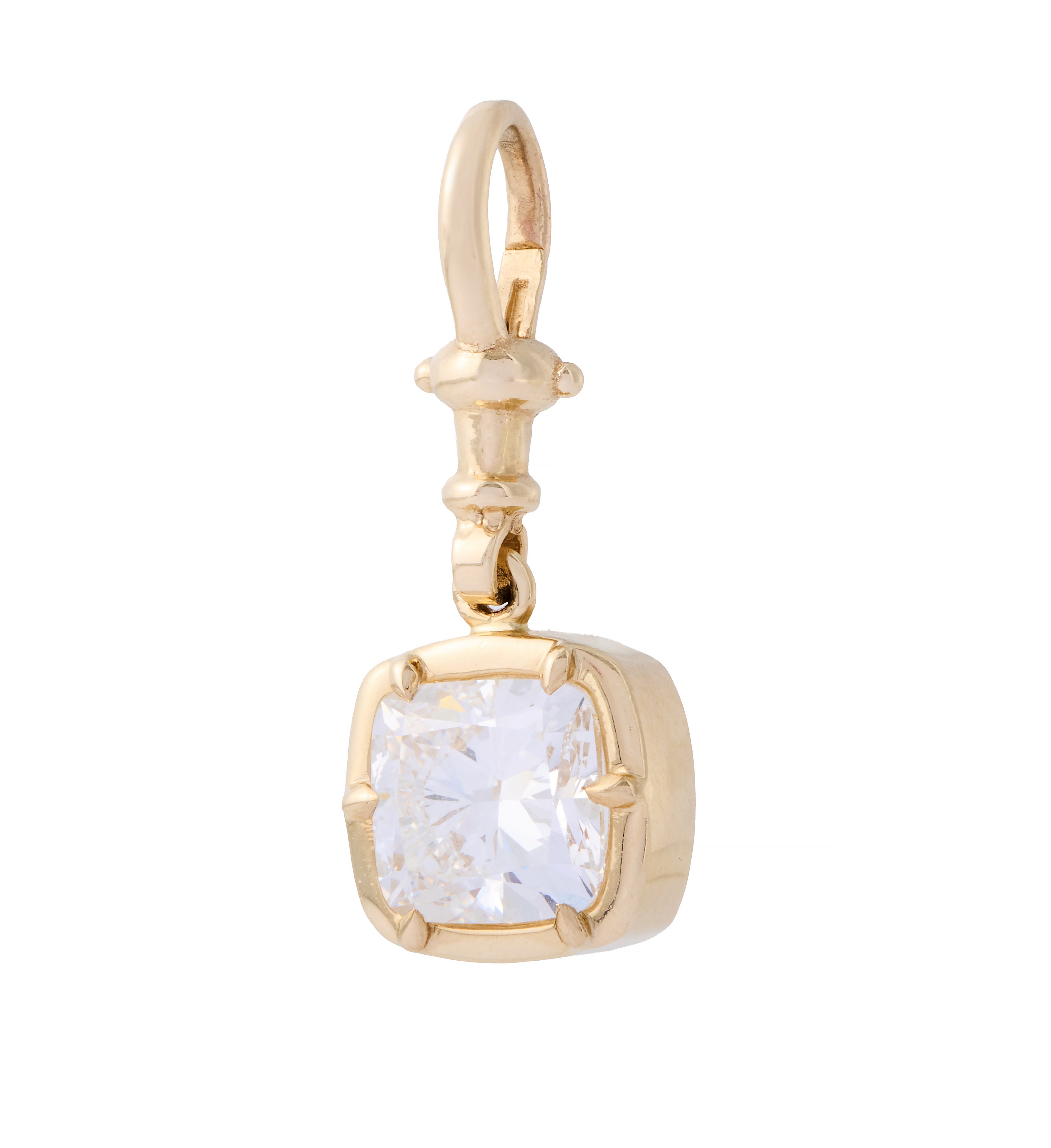 Cushion Cut Diamond Charm in Georgian Setting