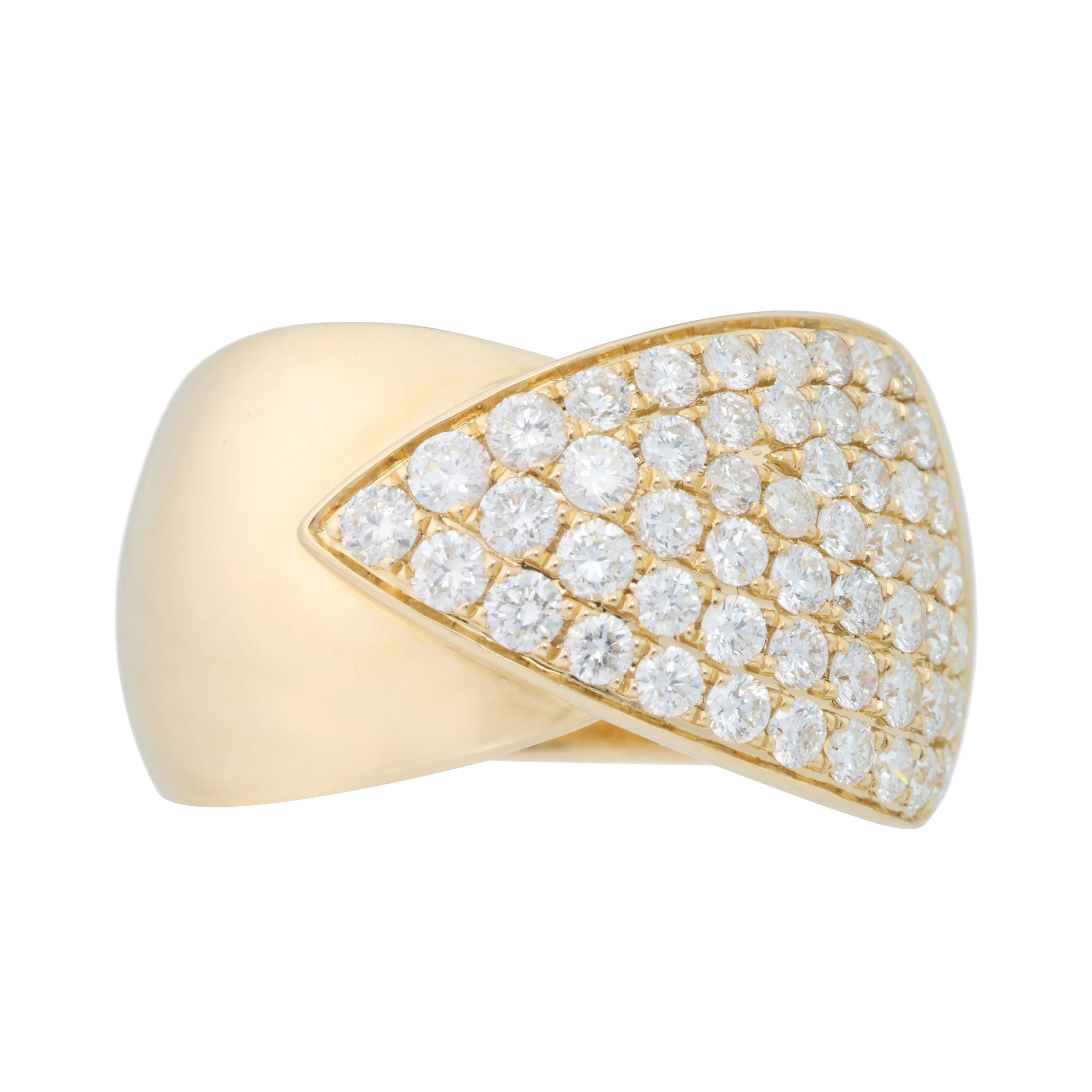 Deco Gold and Diamond Overlap Ring