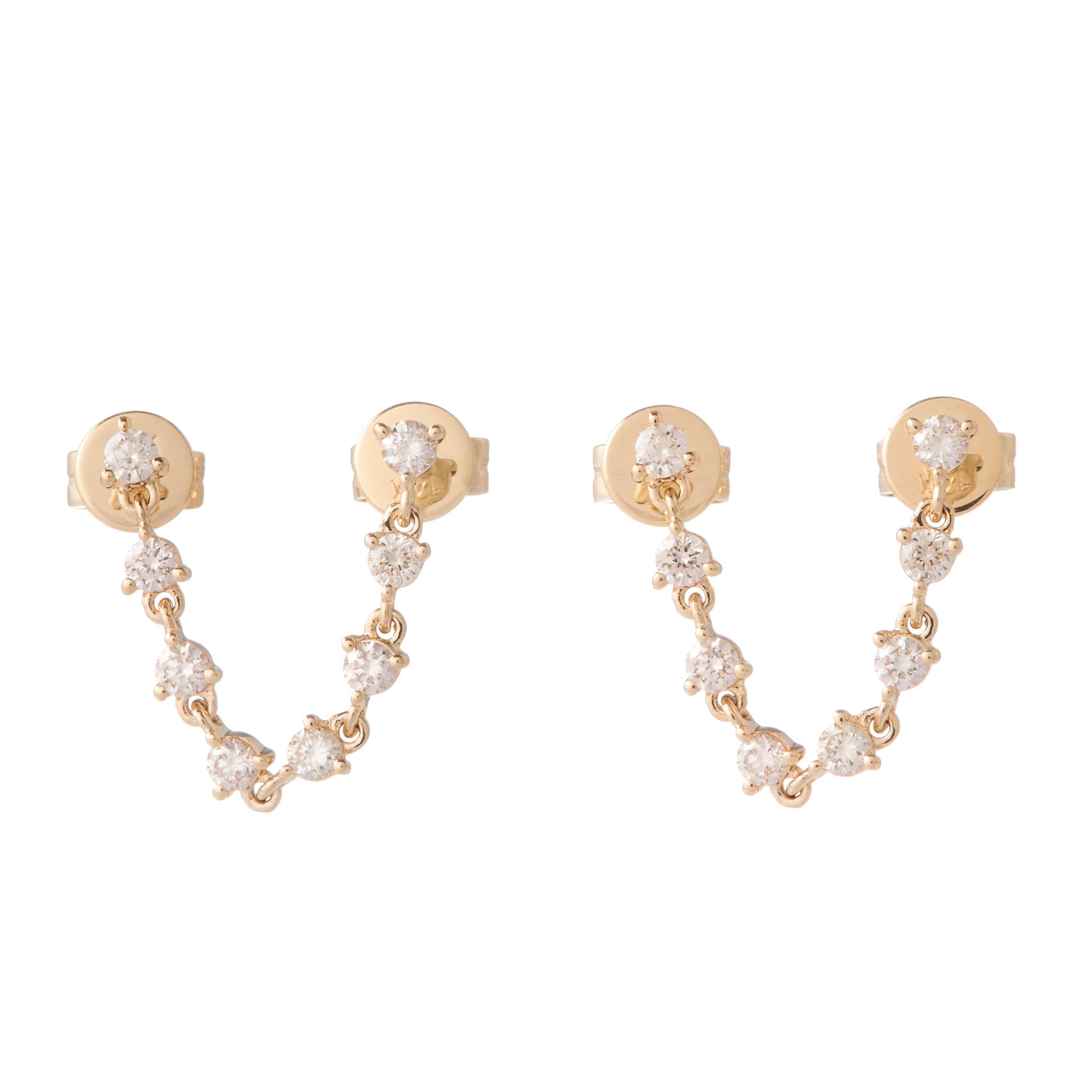 Floating Bezel Double Stud Earrings