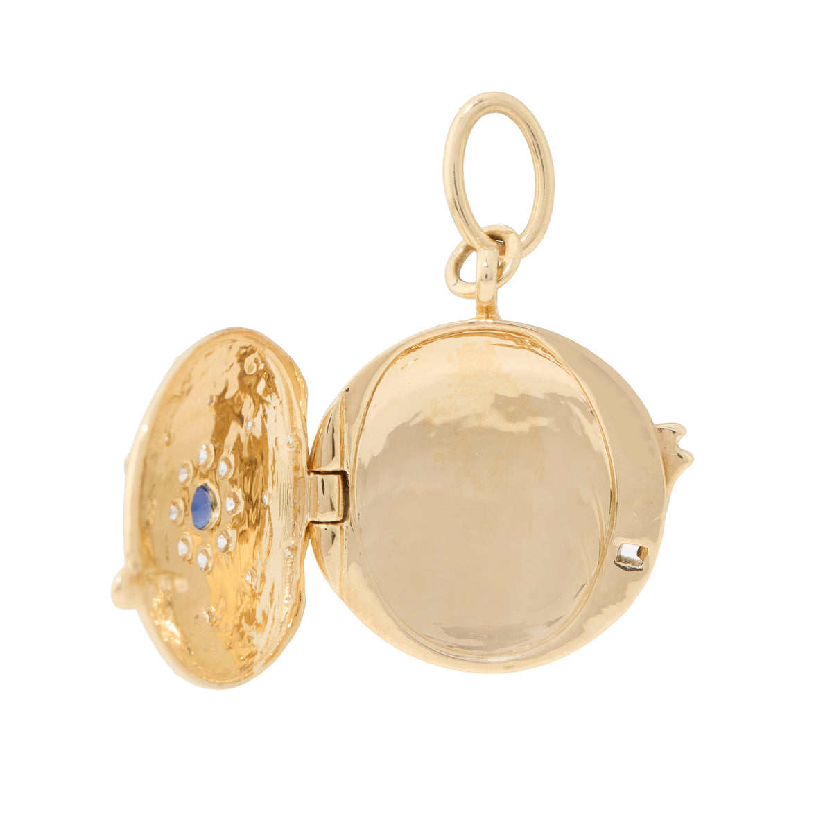Flower Diamond Locket with Sapphire Center