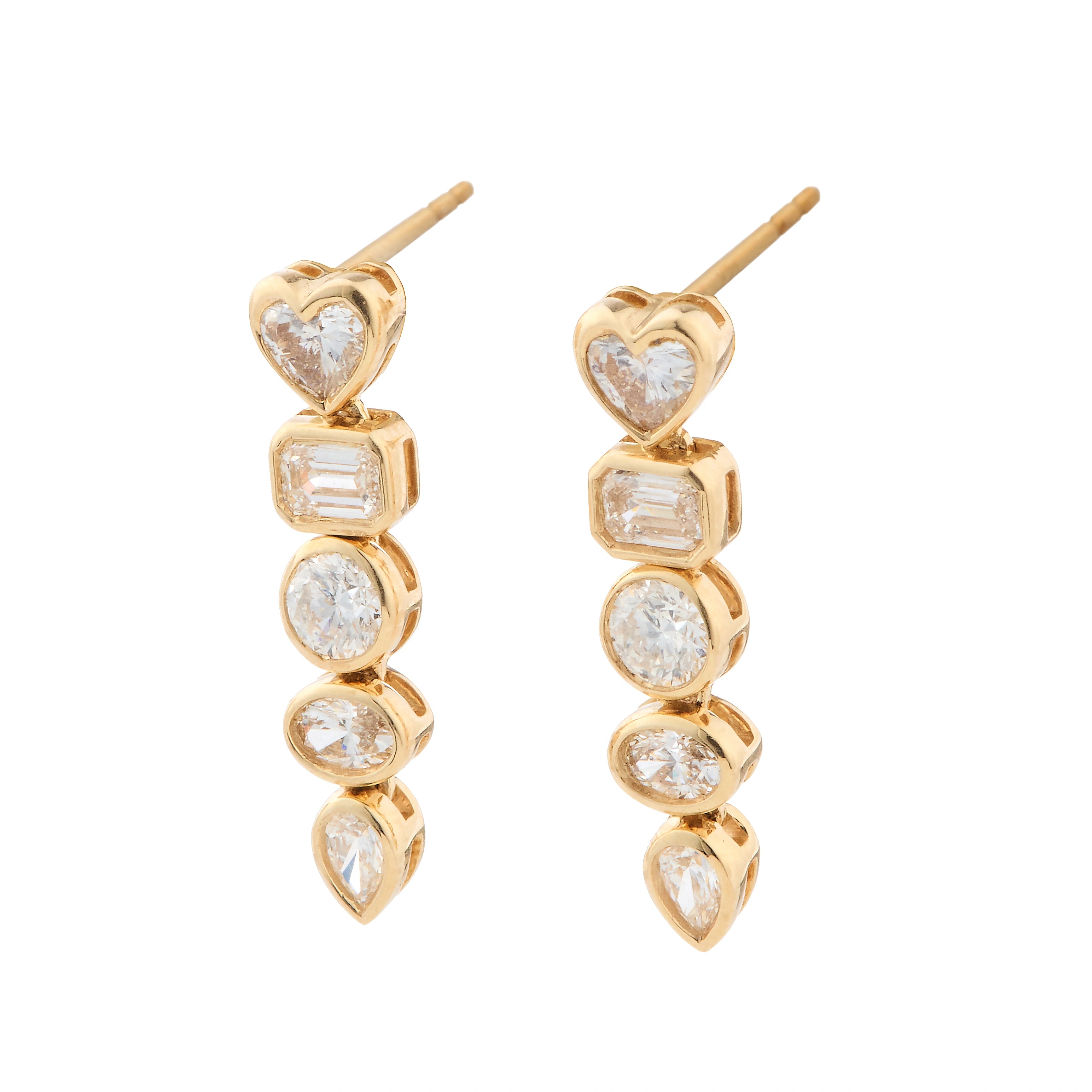 Petite Bezel Diamond Charm Dangles