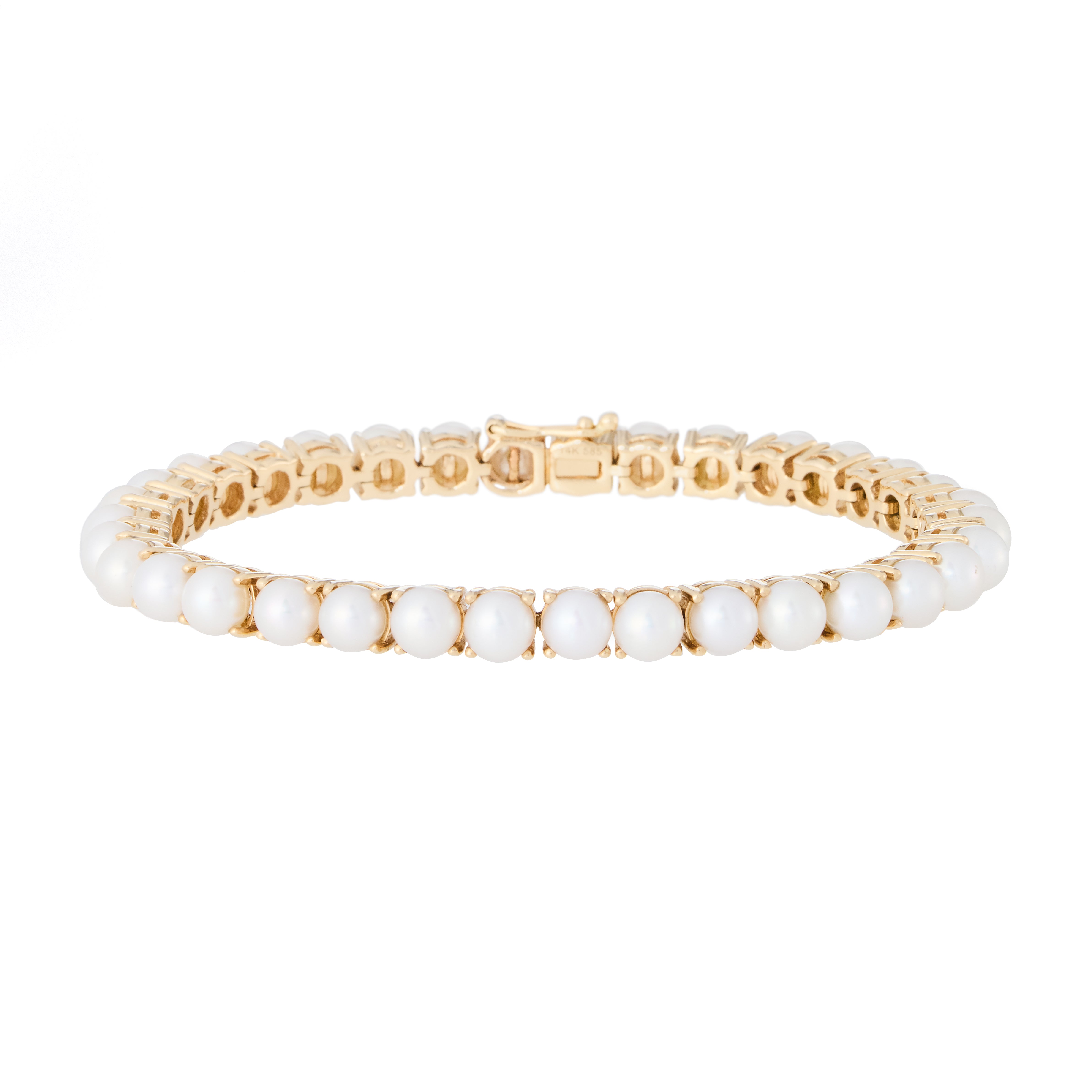 Prong Set Pearl Tennis Bracelet