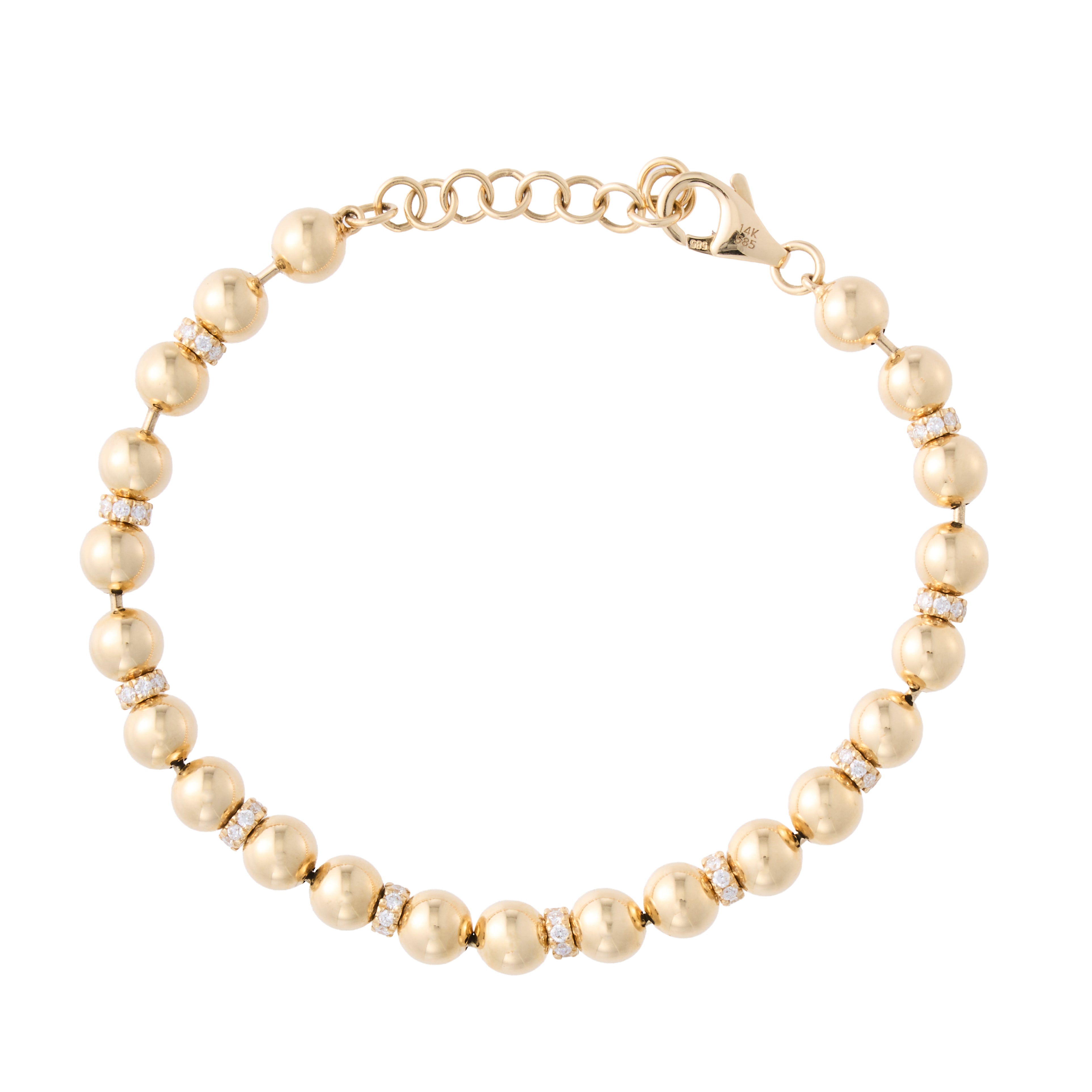 Statement Ball Chain Bracelet with Diamond Detail