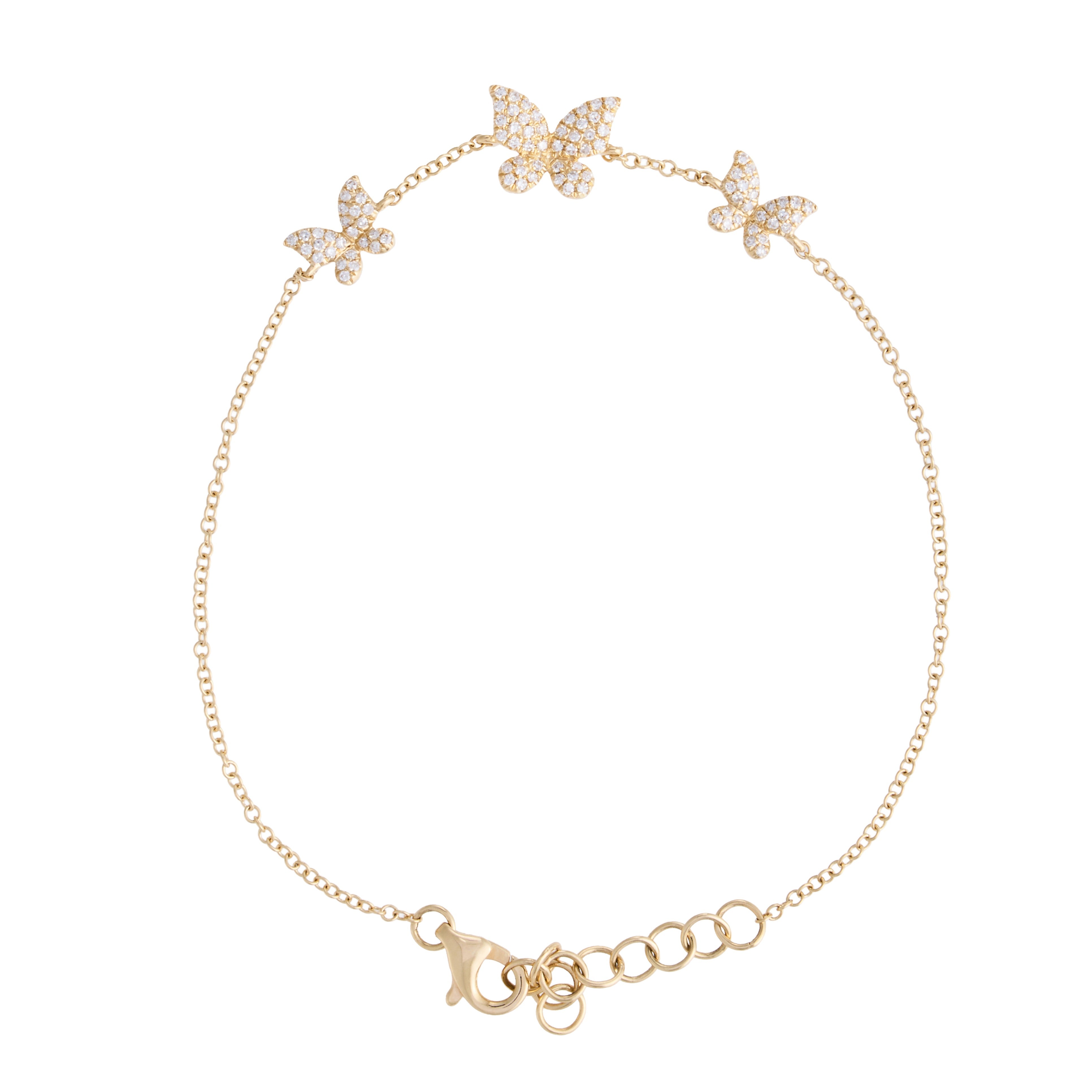 Triple Pave Butterfly Bracelet