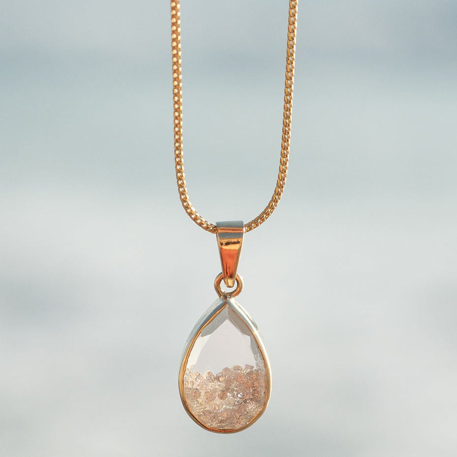 Diamond Shaker charm teardrop shaped charm