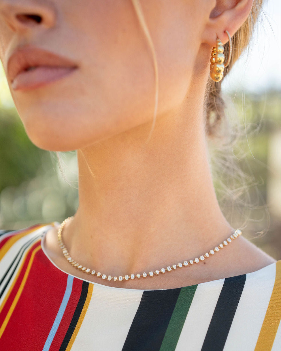 Beaded Thick Bubble Hoops
