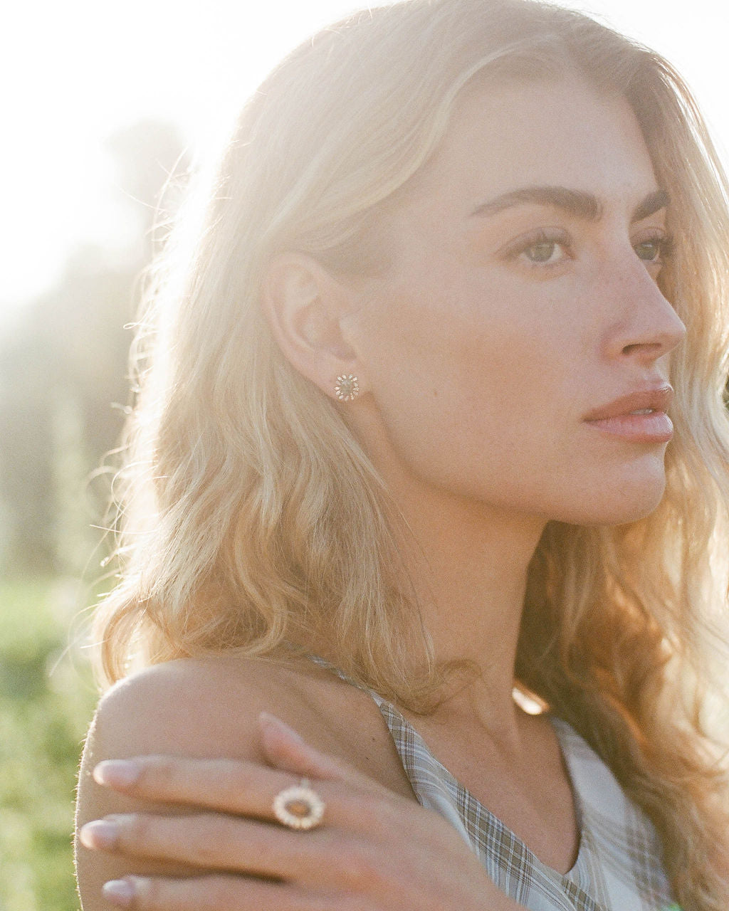 Petite Rose Cut Raw Diamond Burst Studs