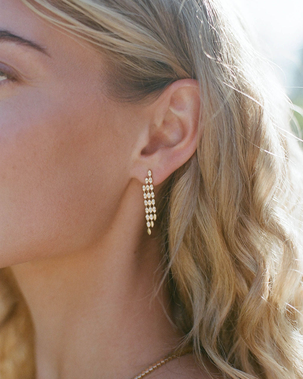 Asymmetric Marquise Evil Eye Dangle Earrings