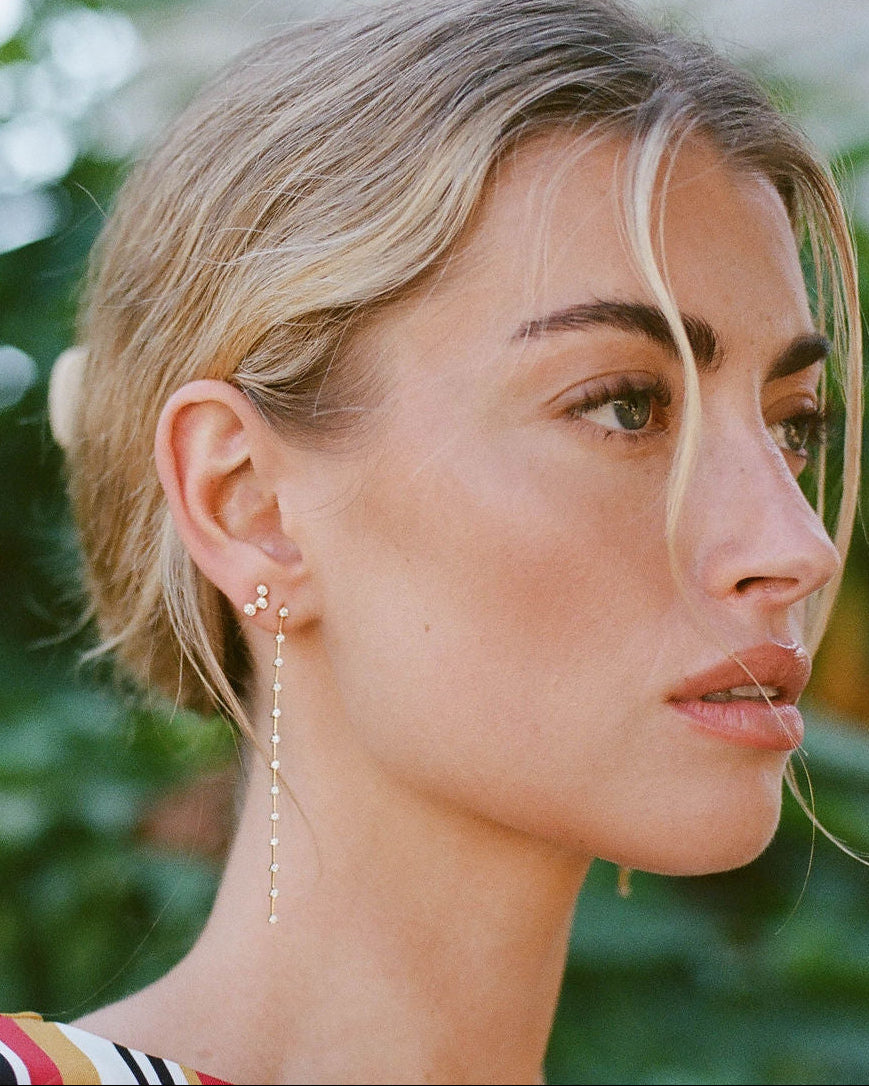 3 Bezel Diamond Studs