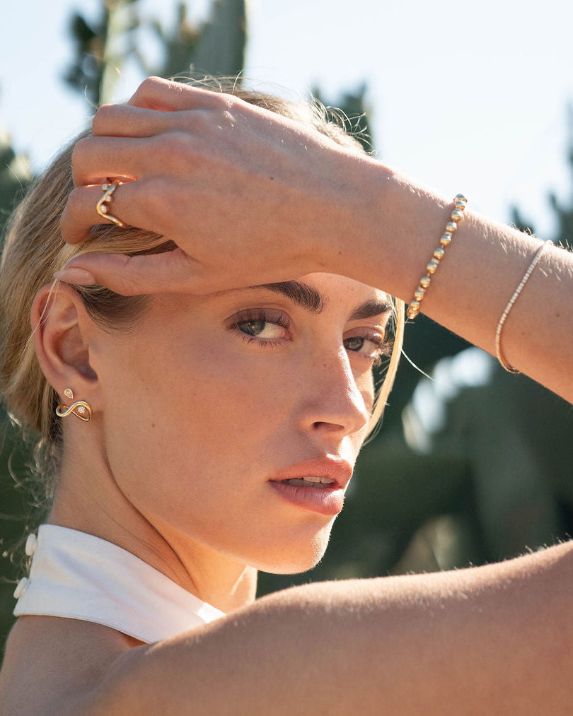 Statement Ball Chain Bracelet with Diamond Detail