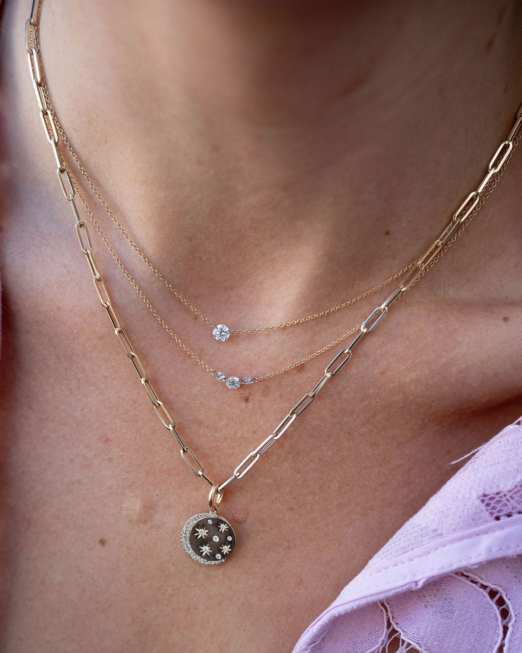 Single Floating Diamond Necklace