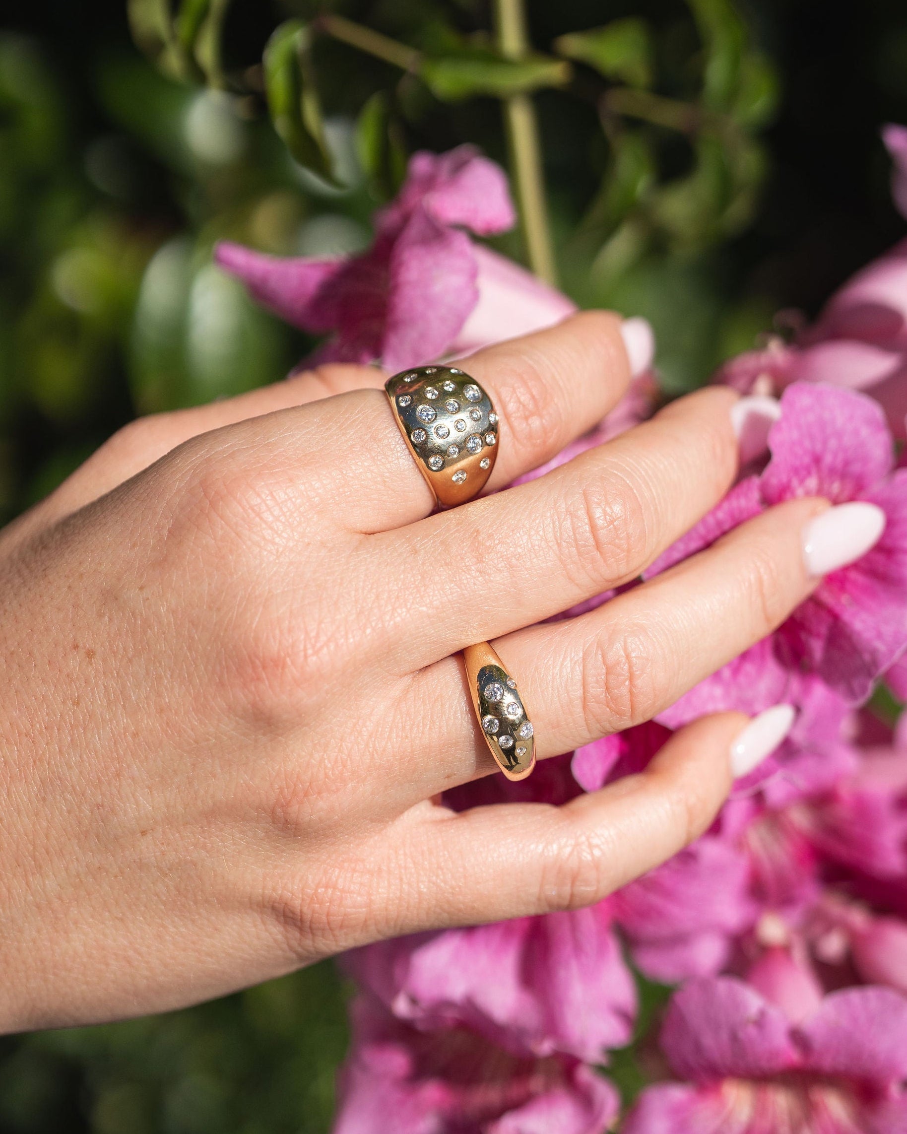 Diamond Dot Dome Ring