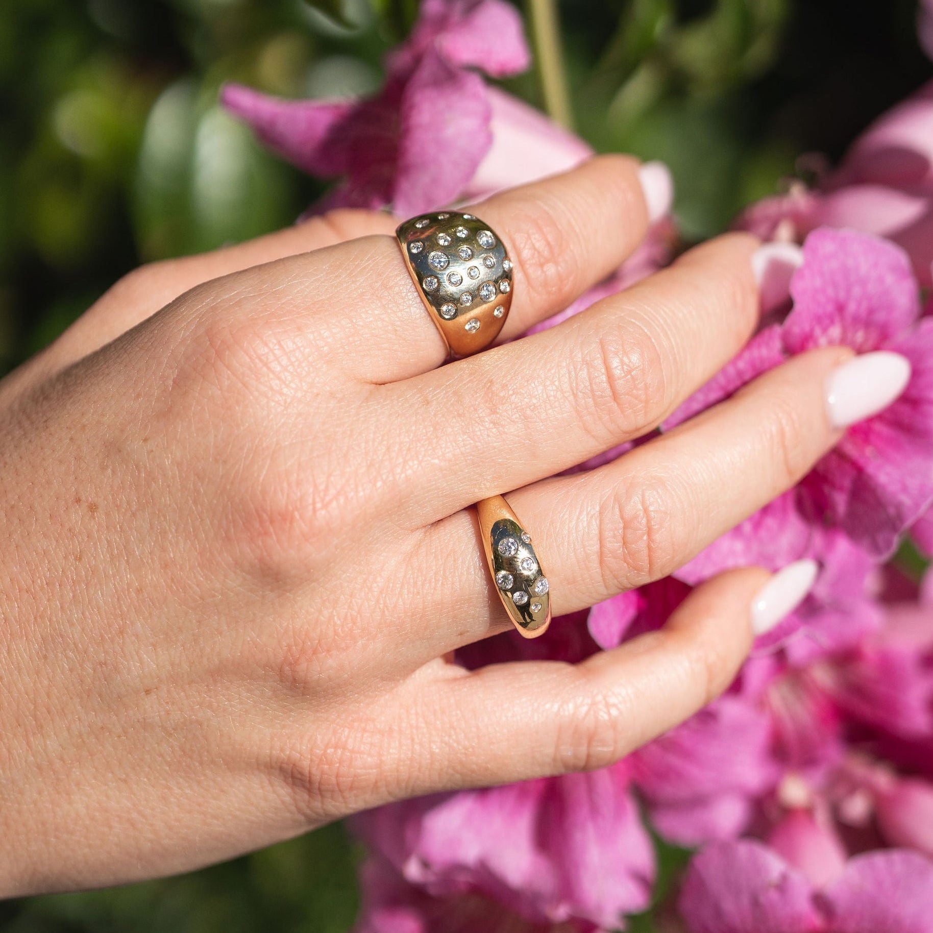 Petite Diamond Dot Dome Ring