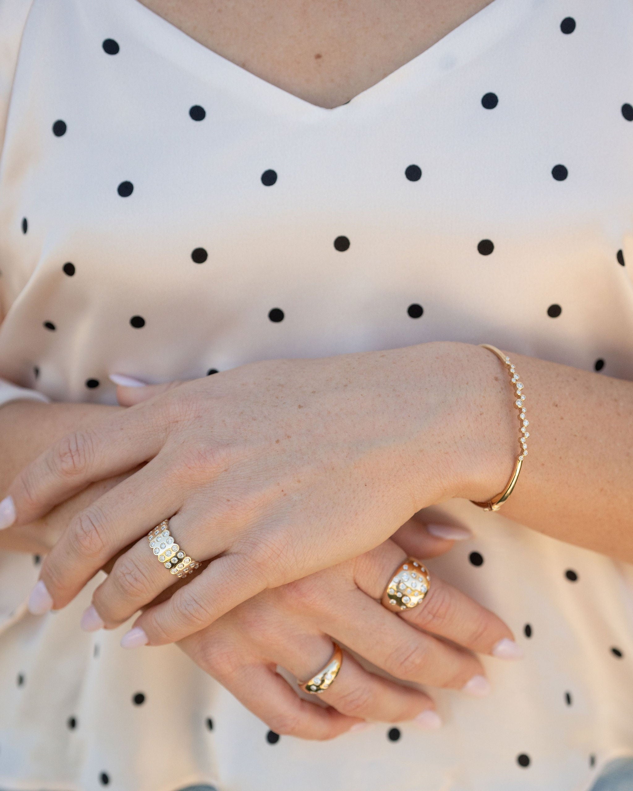 Bezel Diamond Mix Match Bangle