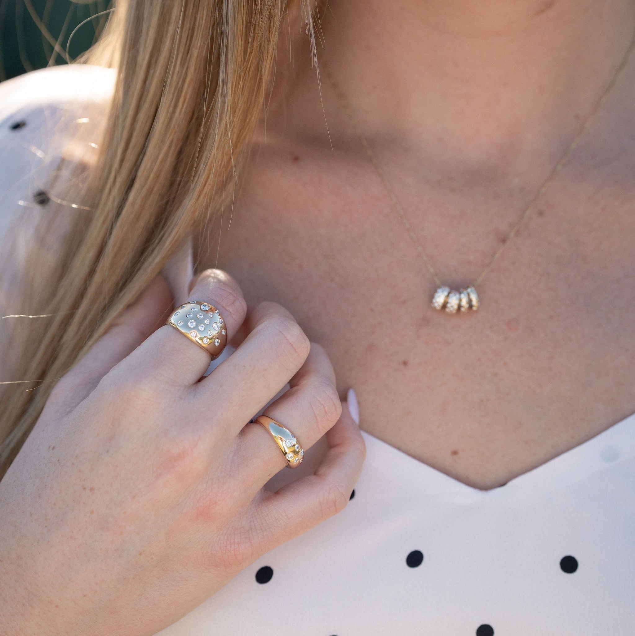 Petite Diamond Dot Dome Ring