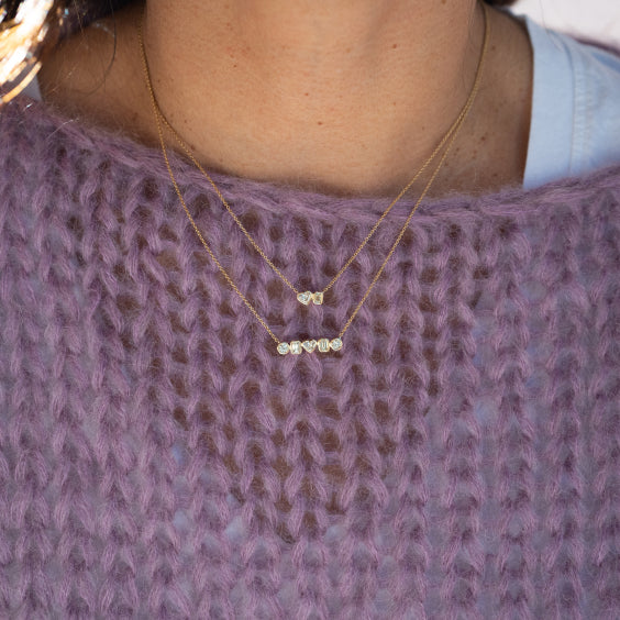 Bezel Set Moi Et Toi Diamond Necklace