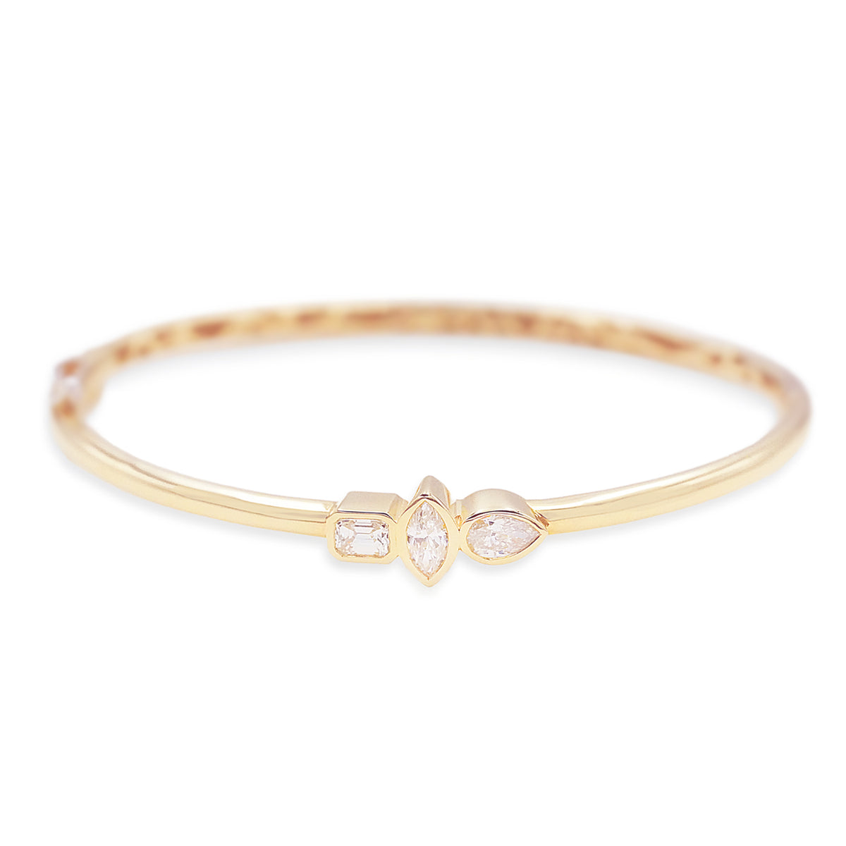 Asscher, Marquise and Pear Shaped Diamond Bangle