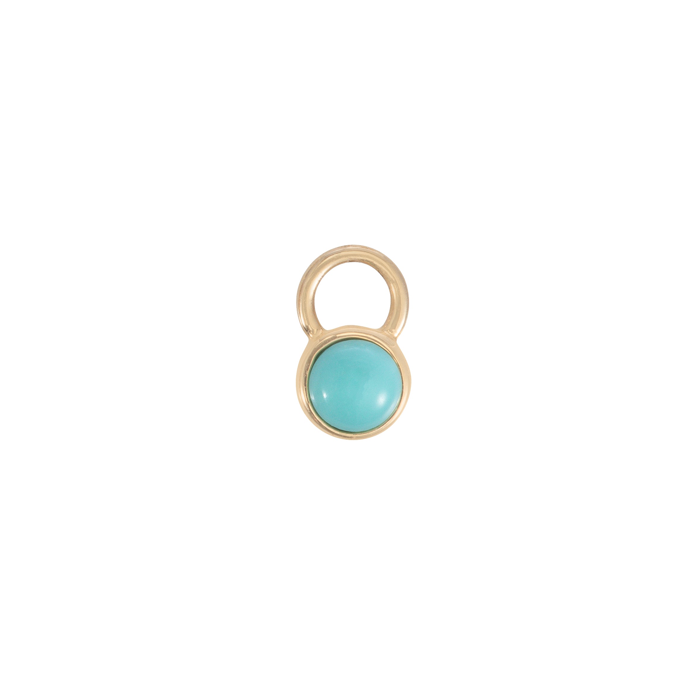 Bezel Turquoise Hoop Charm
