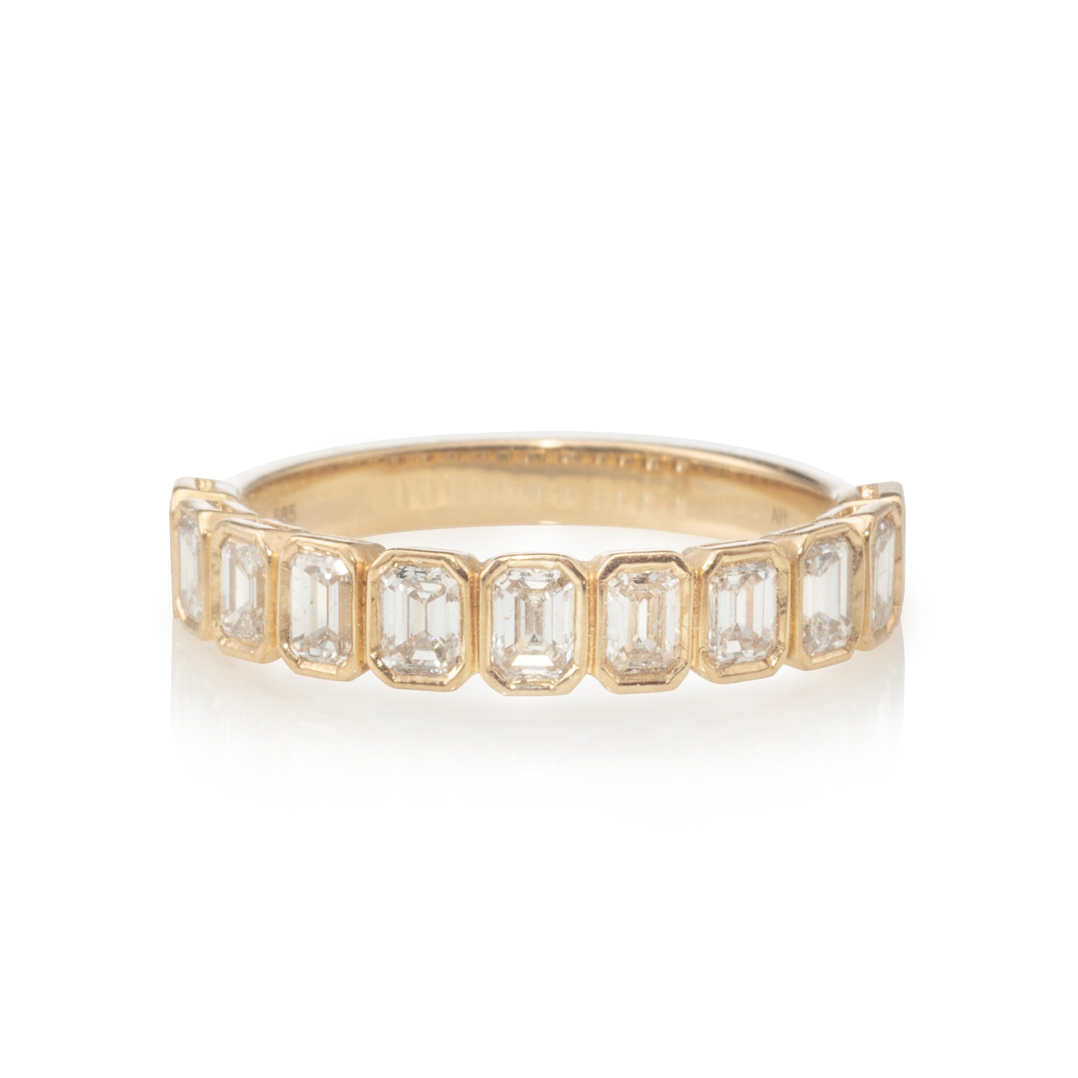 Noémie Petite Emerald Cut Half Eternity Band