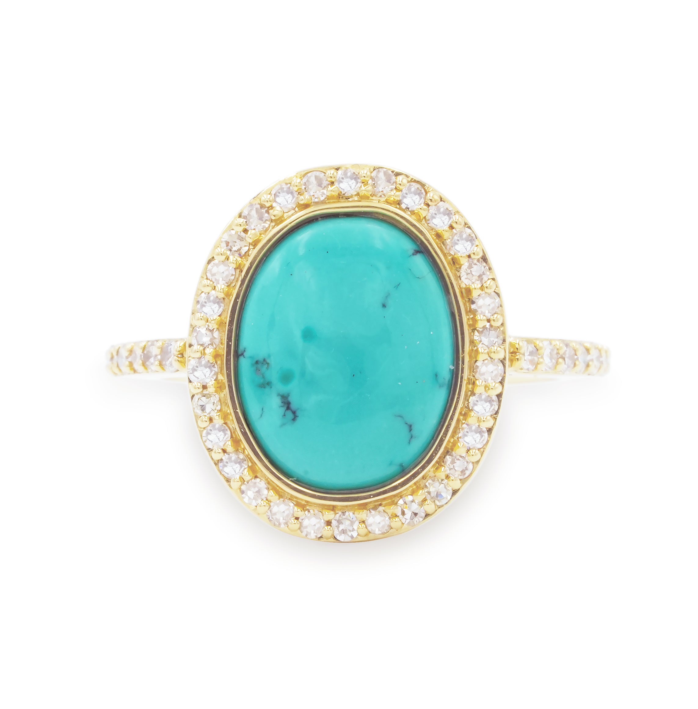 Oval Turquoise Halo Ring