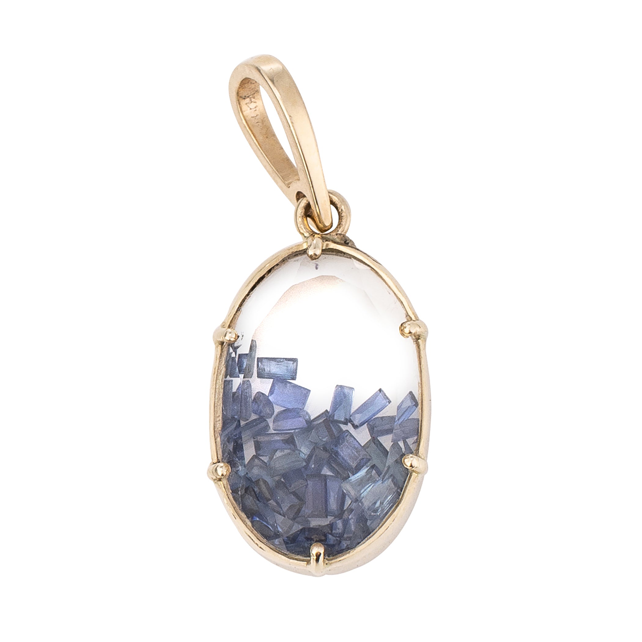 Petite Oval Sapphire Shaker Charm