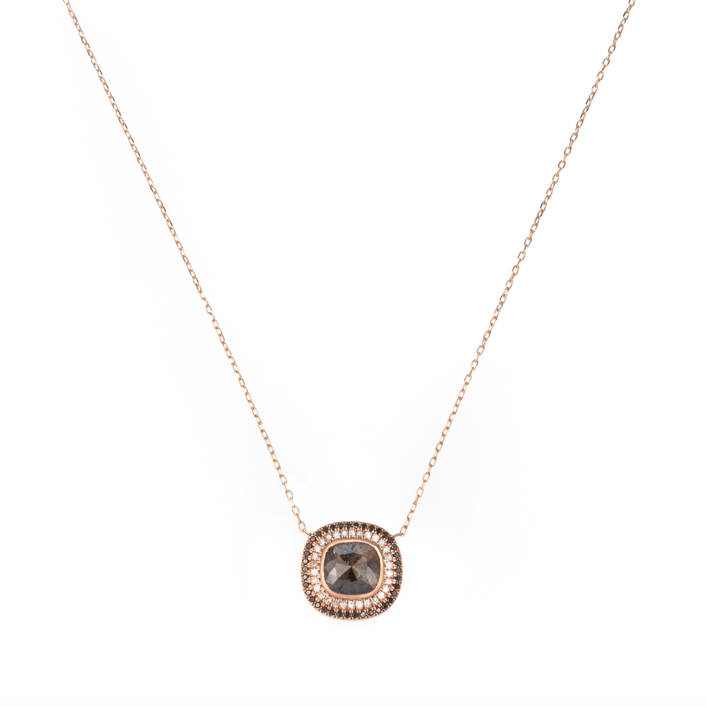 Rough Cut Black Diamond Necklace