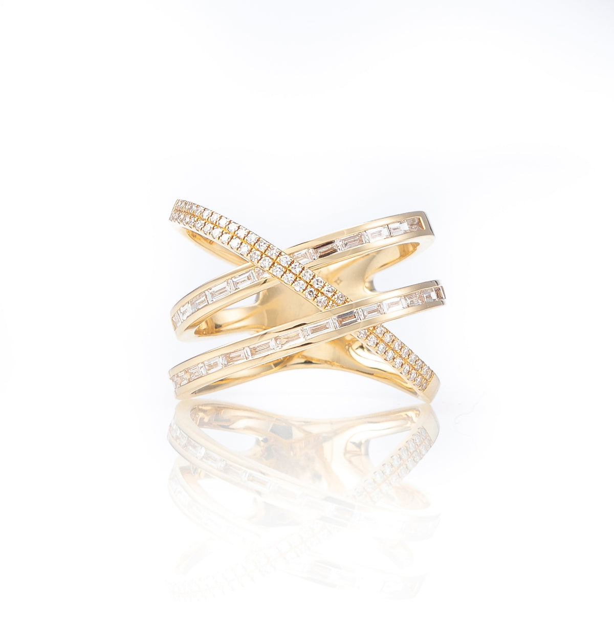Baguette and Diamond Wrap Ring-Rings-Zofia Day Co.