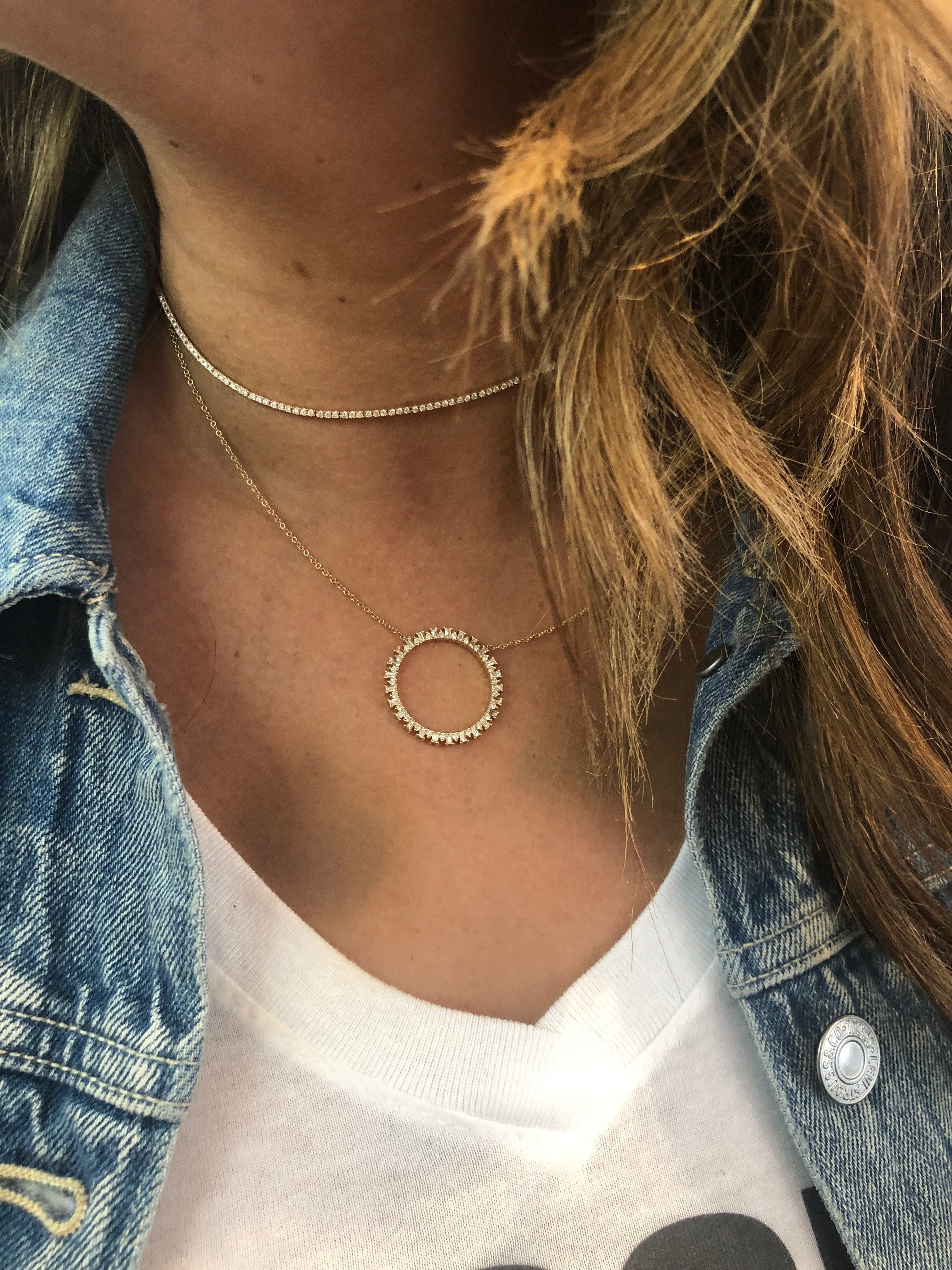 Diamond Ribbon Choker-Necklaces-Zofia Day Co.