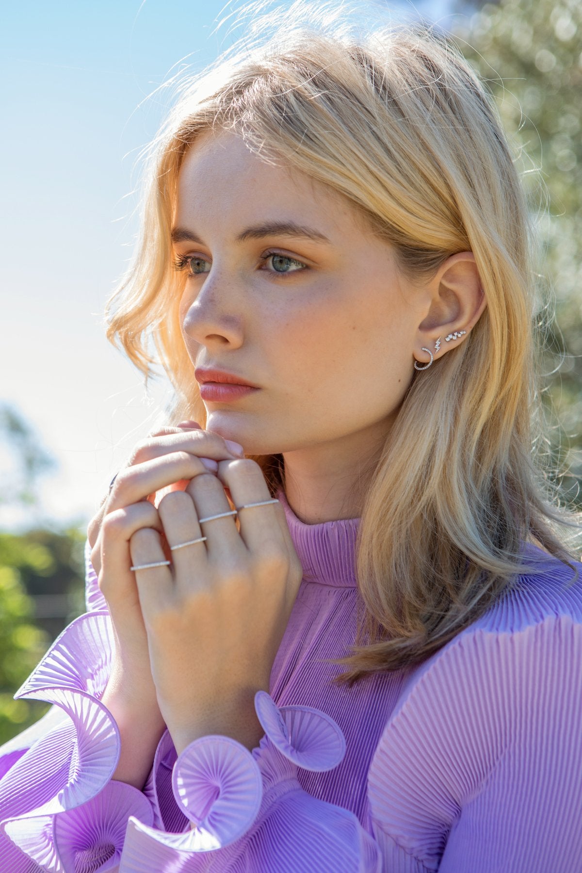 Diamond Spiral Studs-Earrings-Zofia Day Co.