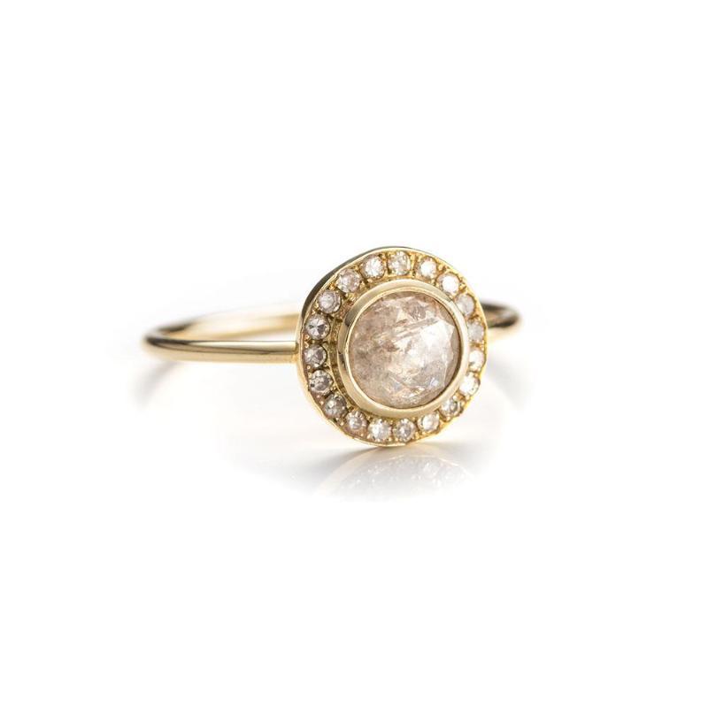 Rose Cut Halo Ring-Rings-Zofia Day Co.