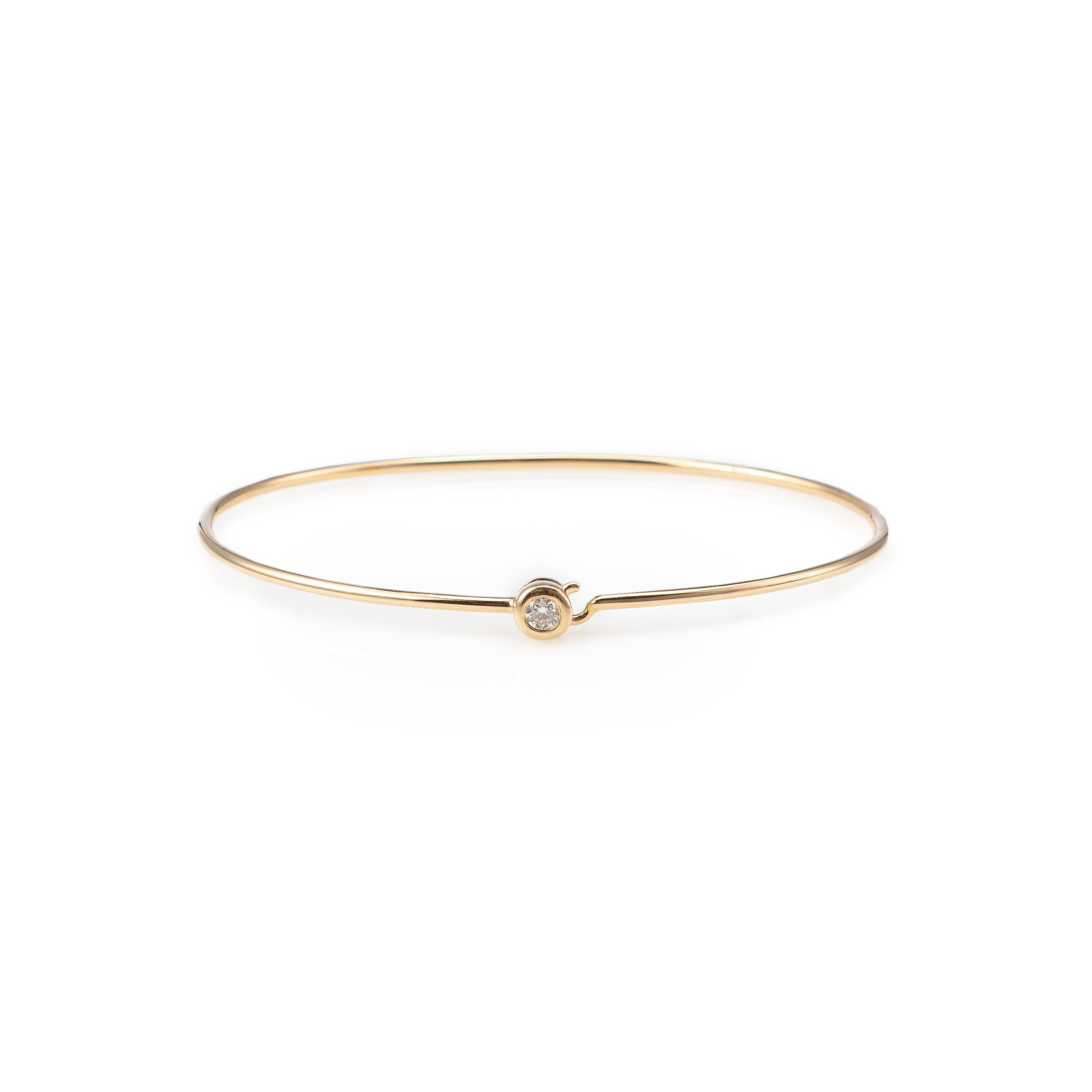 Single Stone Latch Bangle-Zofia Day Co.