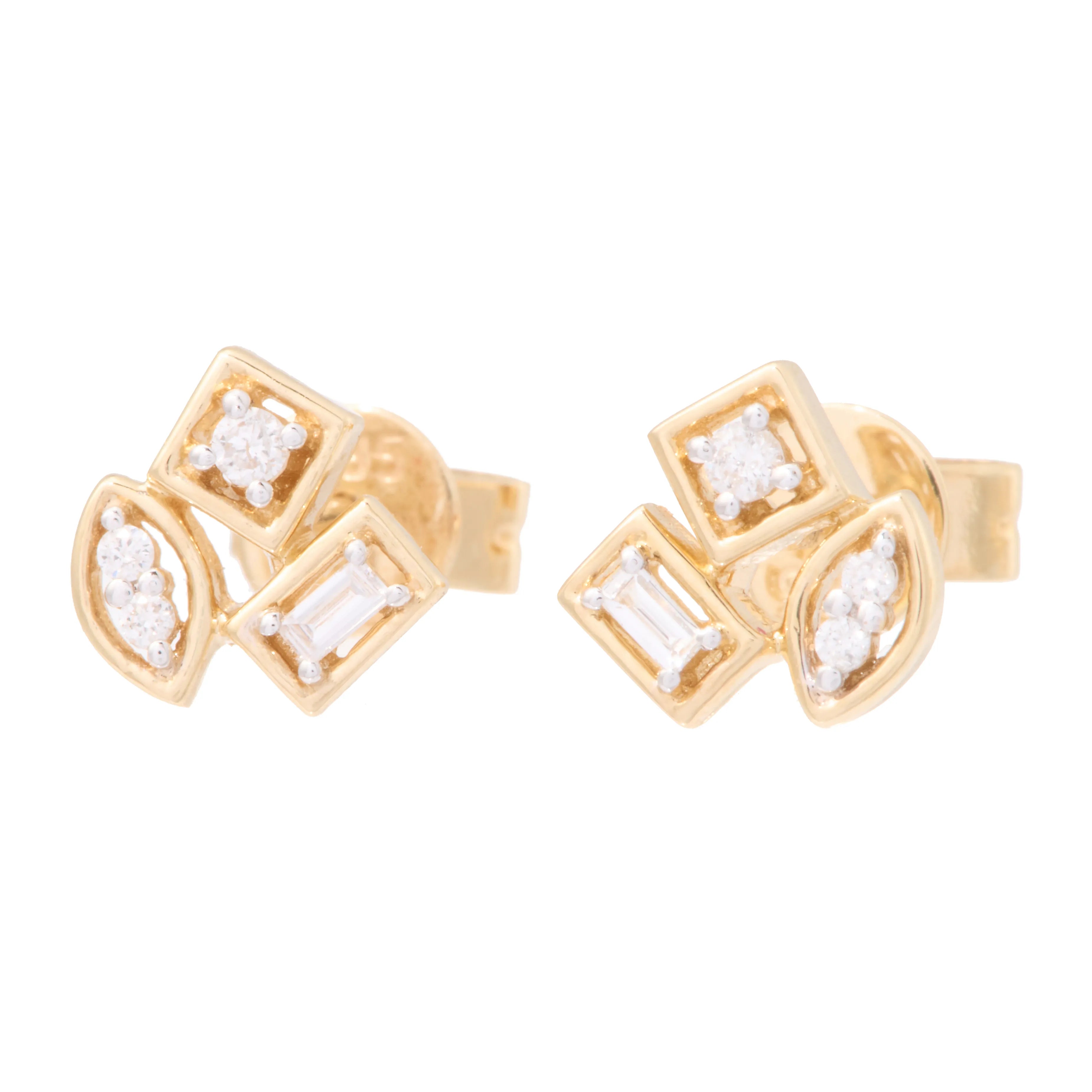 Petite Diamond Charm Studs
