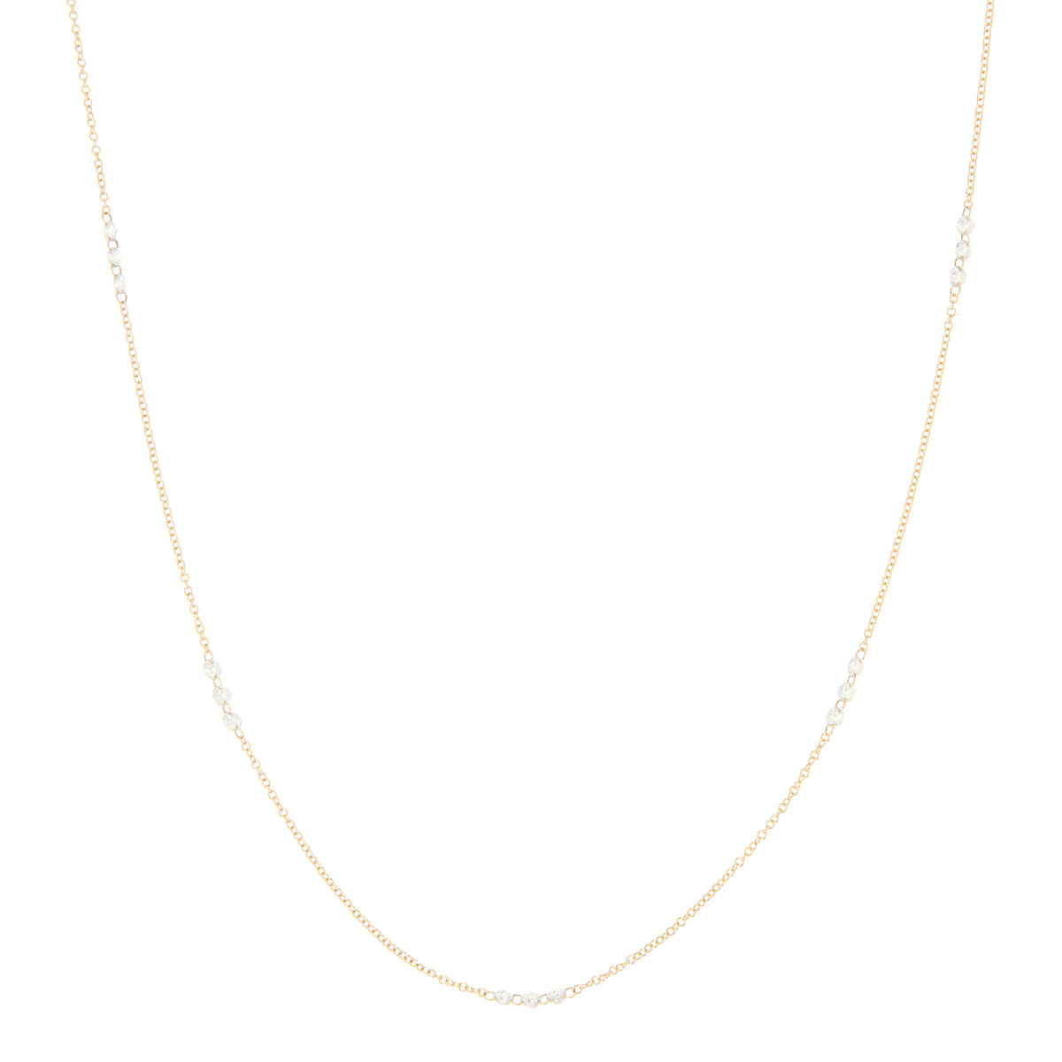 3 Floating Diamonds By The Yard Necklace