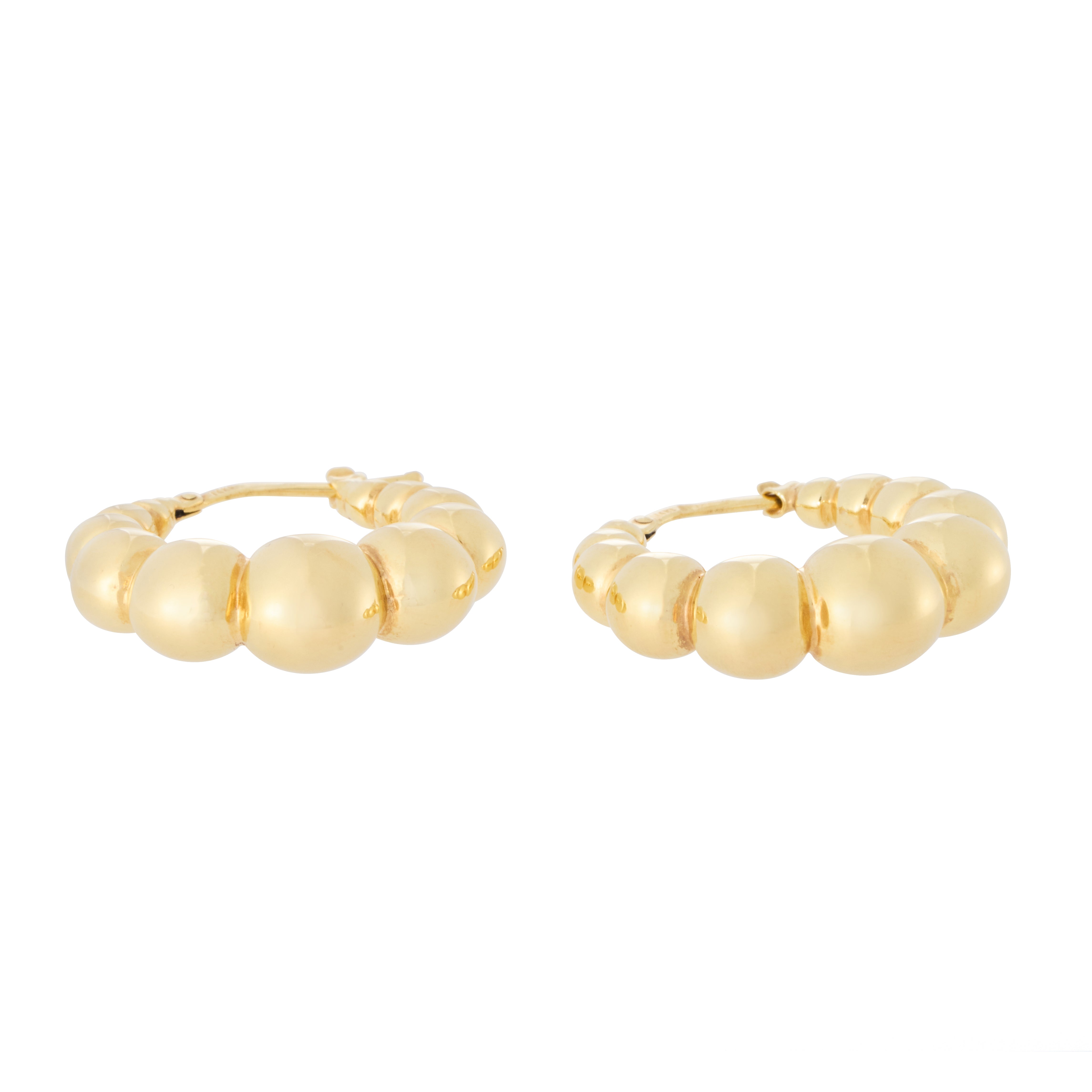 Beaded Thick Bubble Hoops
