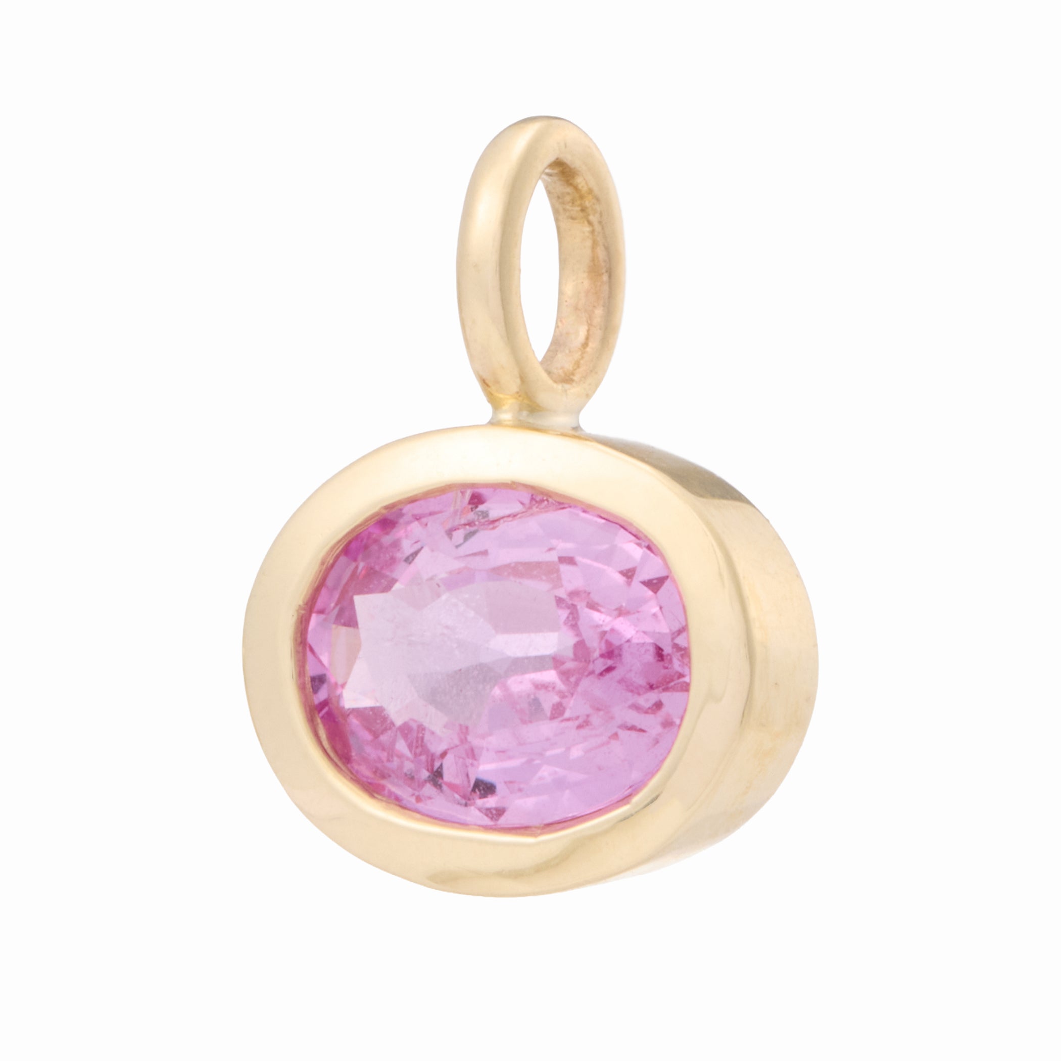 Bezel Oval Pink Sapphire Charm