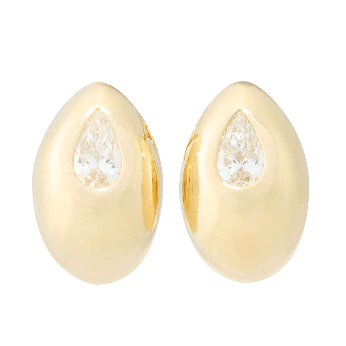 Bubble Dome Studs with Pear Diamond