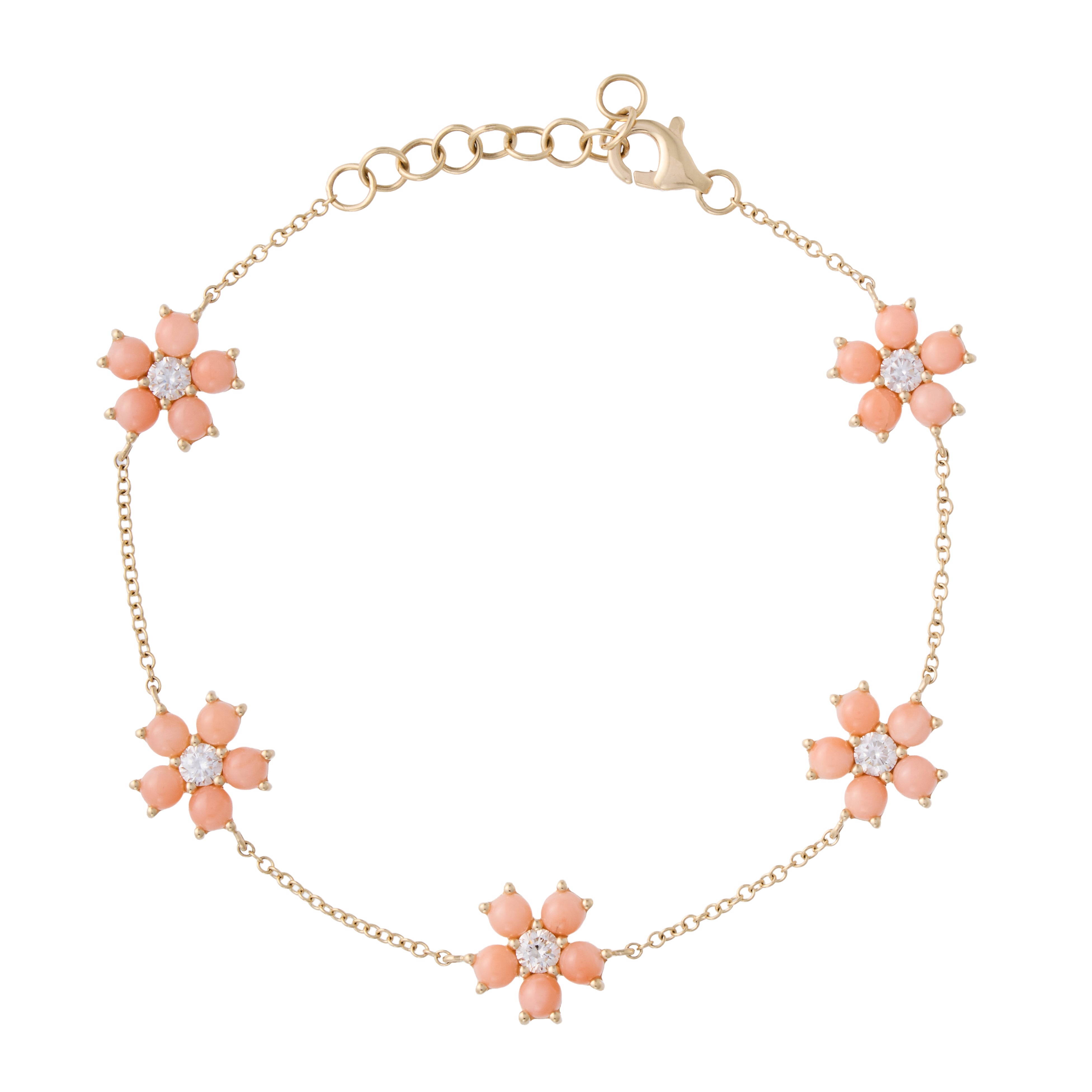 Coral Bambi Chain Bracelet