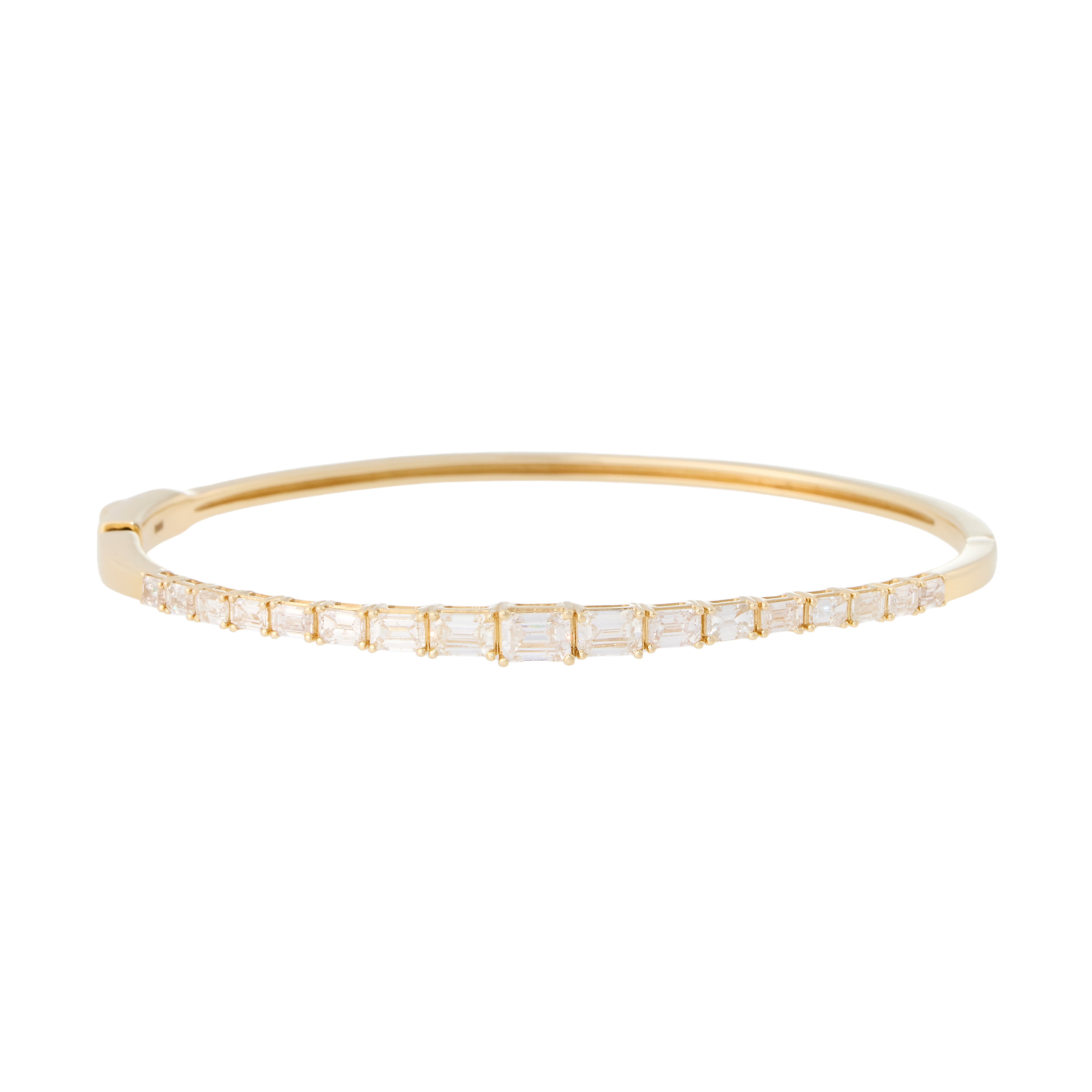 Emerald Cut Gradient Diamond Bangle
