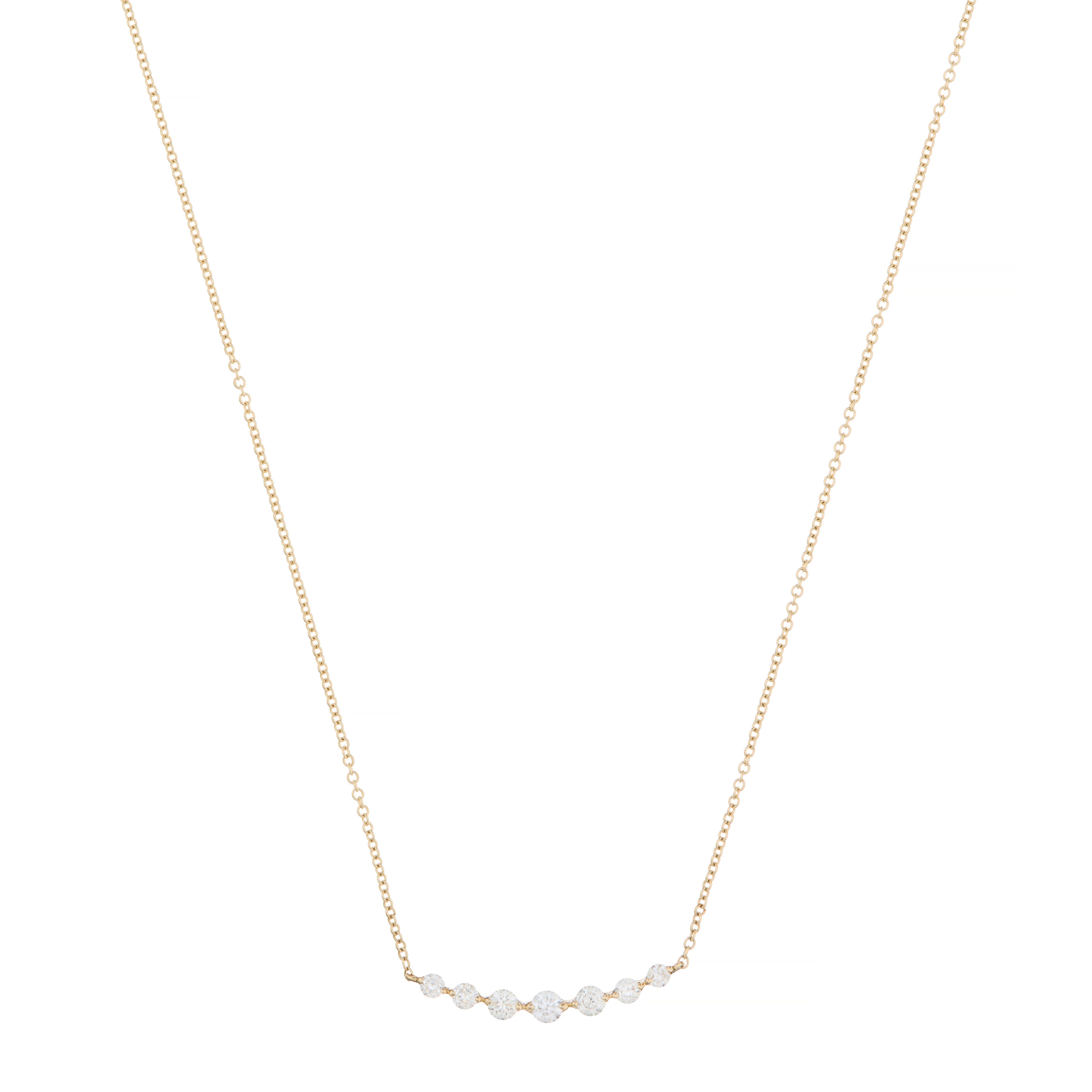 Floating Diamond Constellation Crescent Necklace