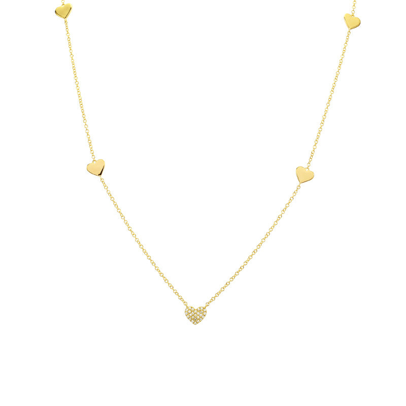 Multi Heart Chain Necklace