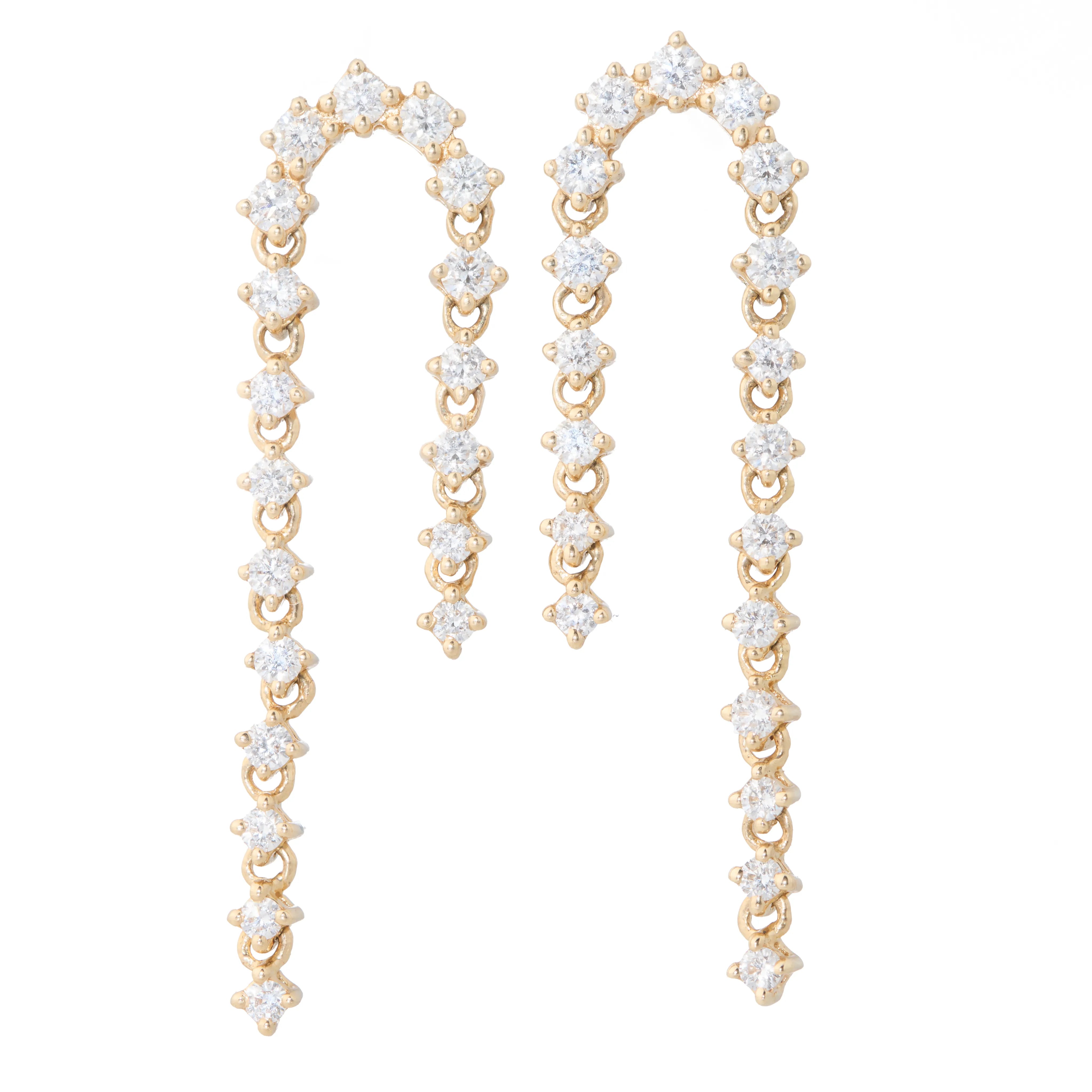 Petite Bianca Asymmetric Bezel Set Diamond Drip Earrings