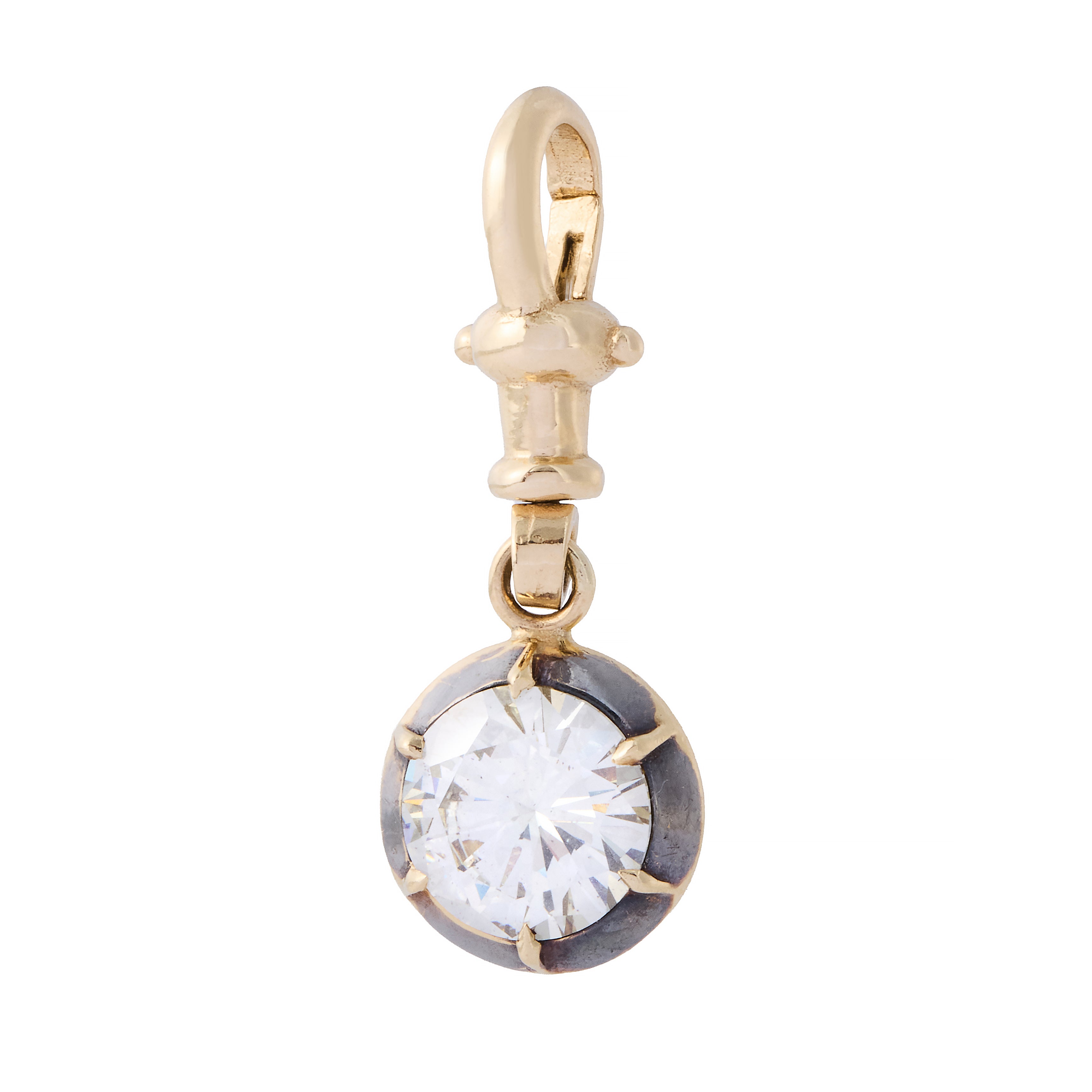 Round Diamond Charm in Georgian Setting