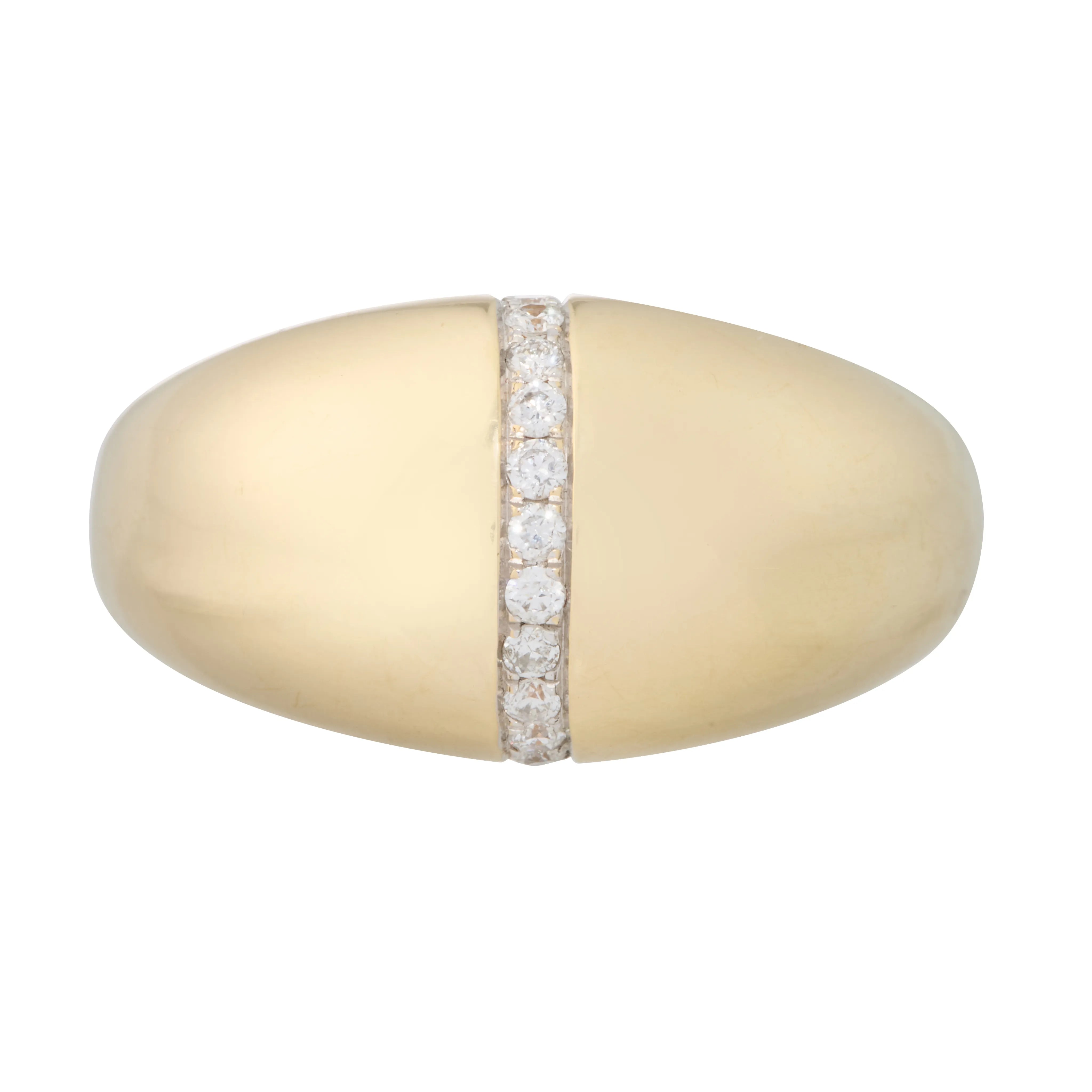 Vertical Diamond Line Dome Ring