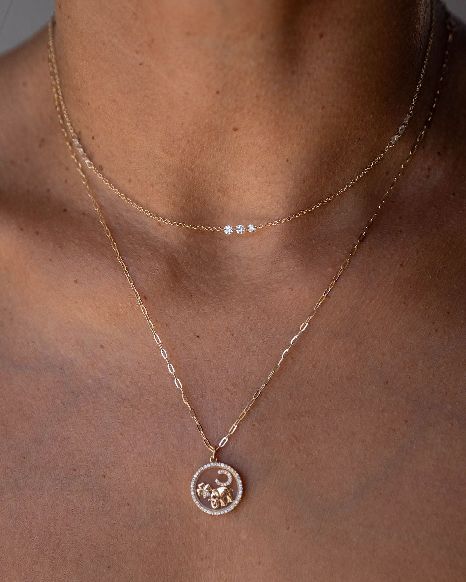3 Floating Diamonds By The Yard Necklace